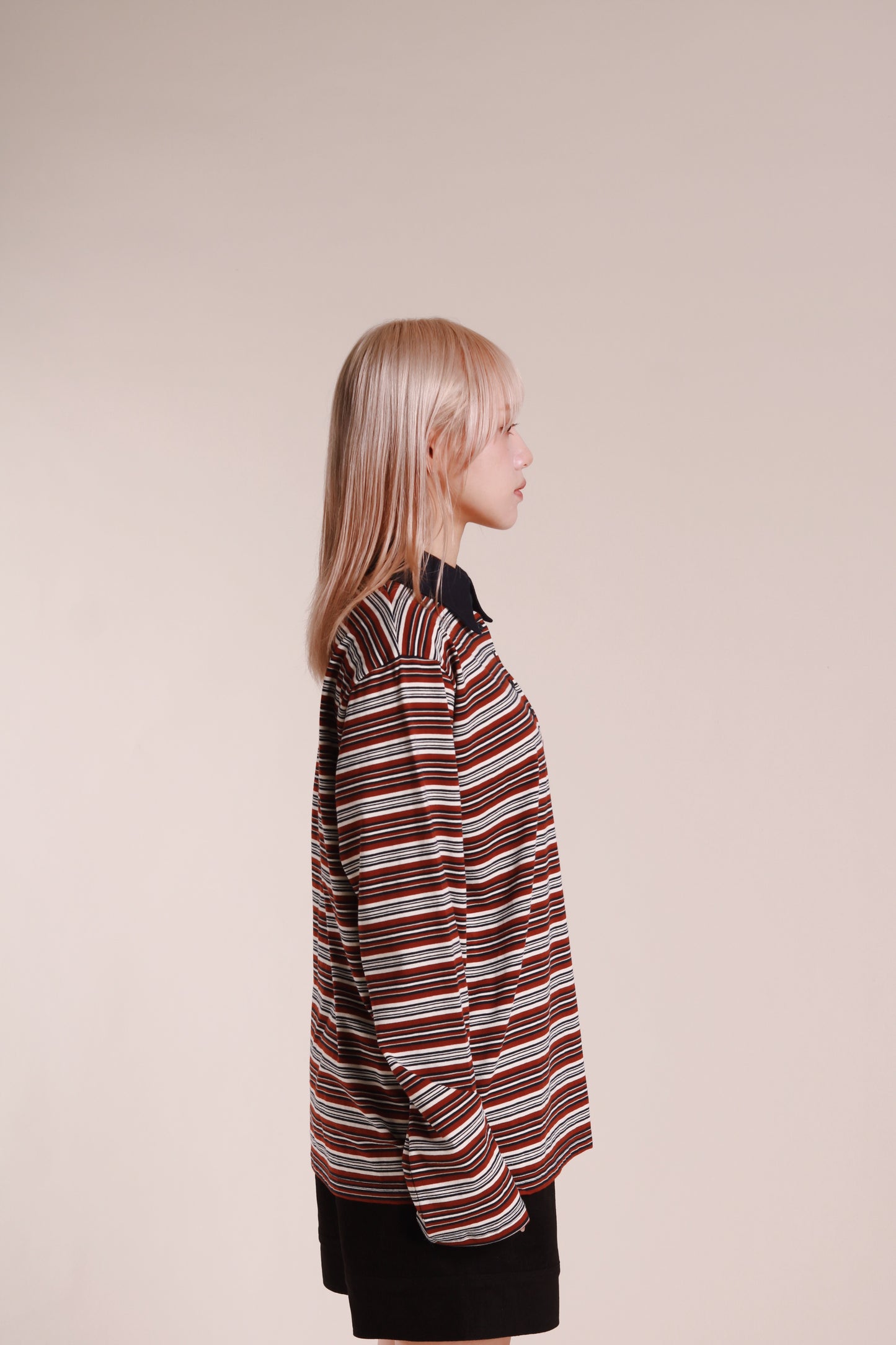 Striped Polo Top (Wine)