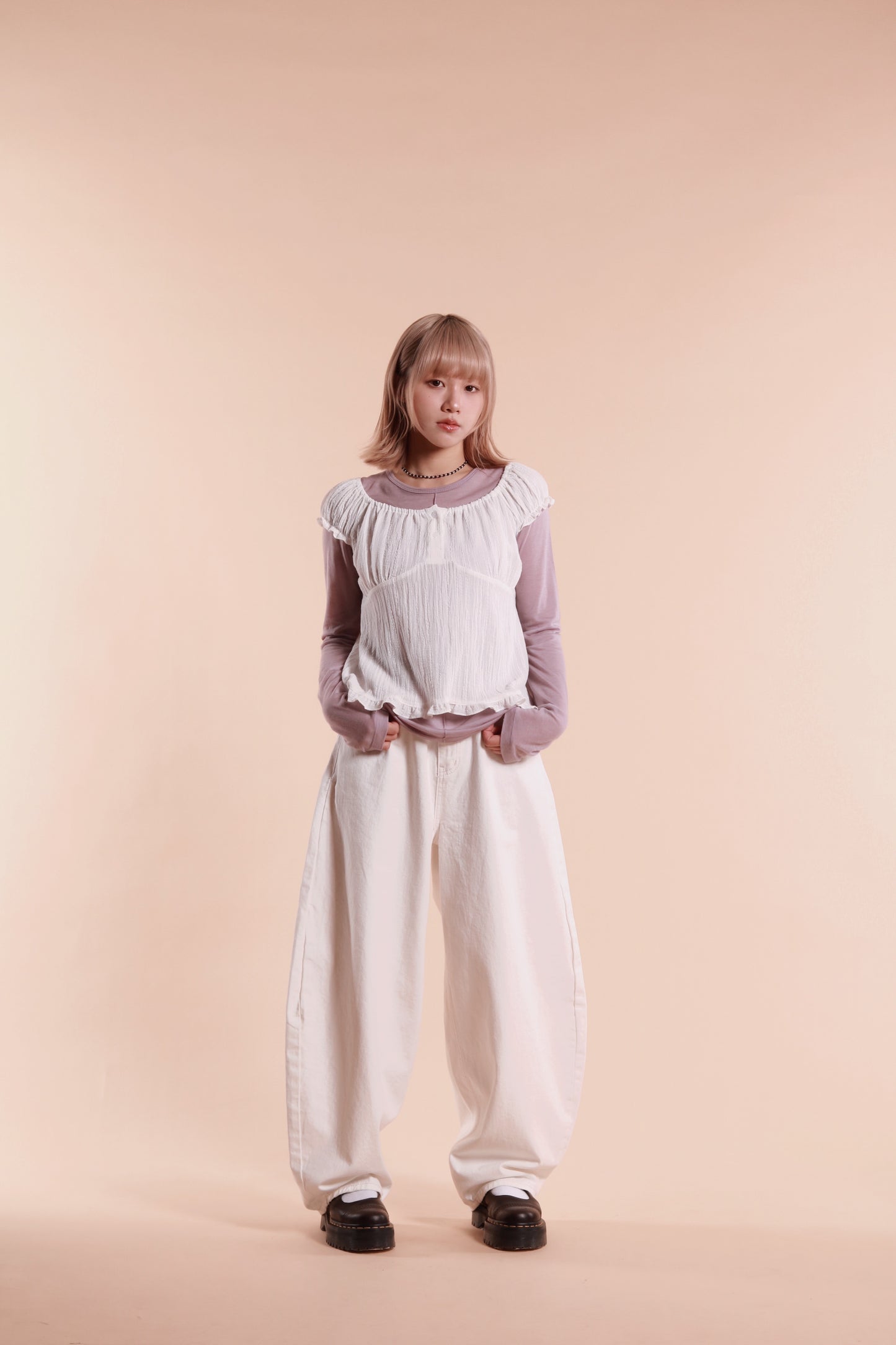 Ribbon Jeans (White)