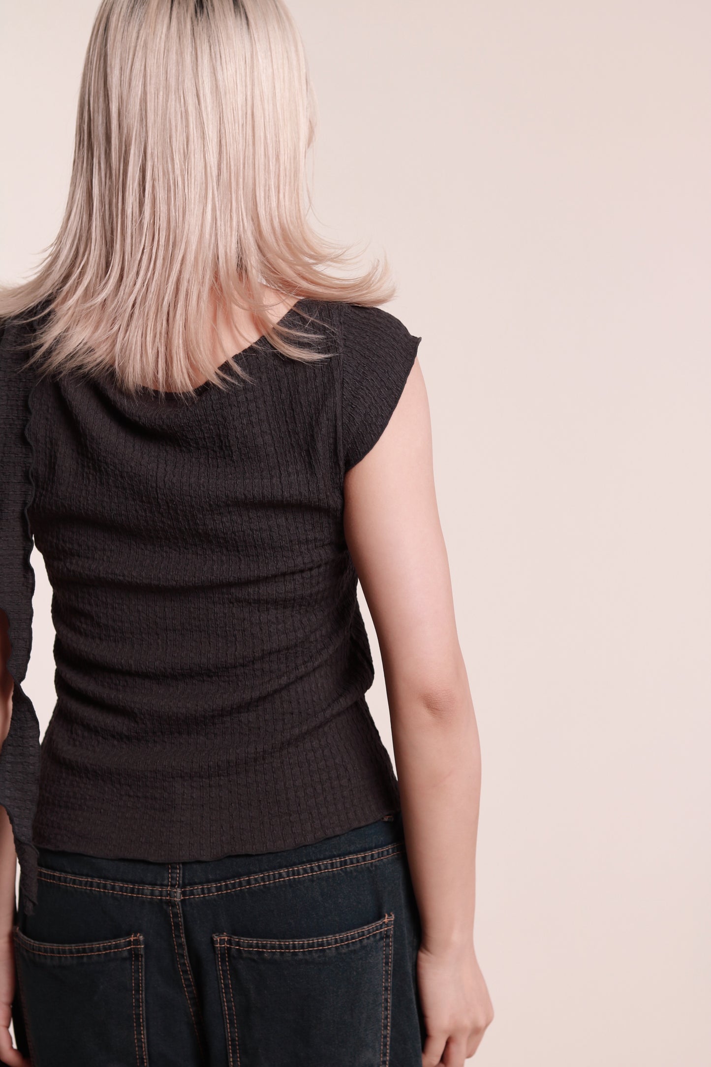 Gathered Tee Set (Charcoal)