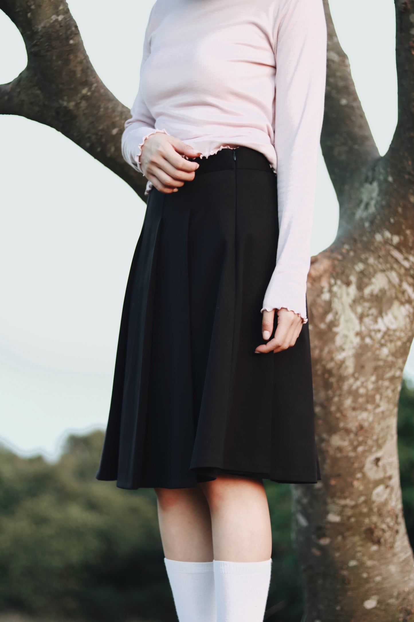 Doll Pleated Mini Skirt (Black)