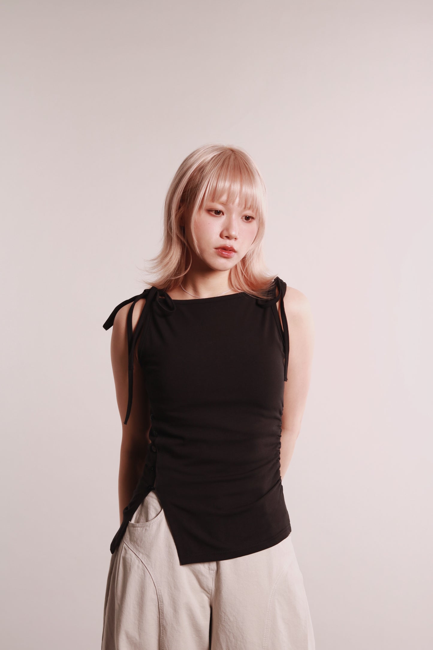 Side Cut Dance Top (Black)