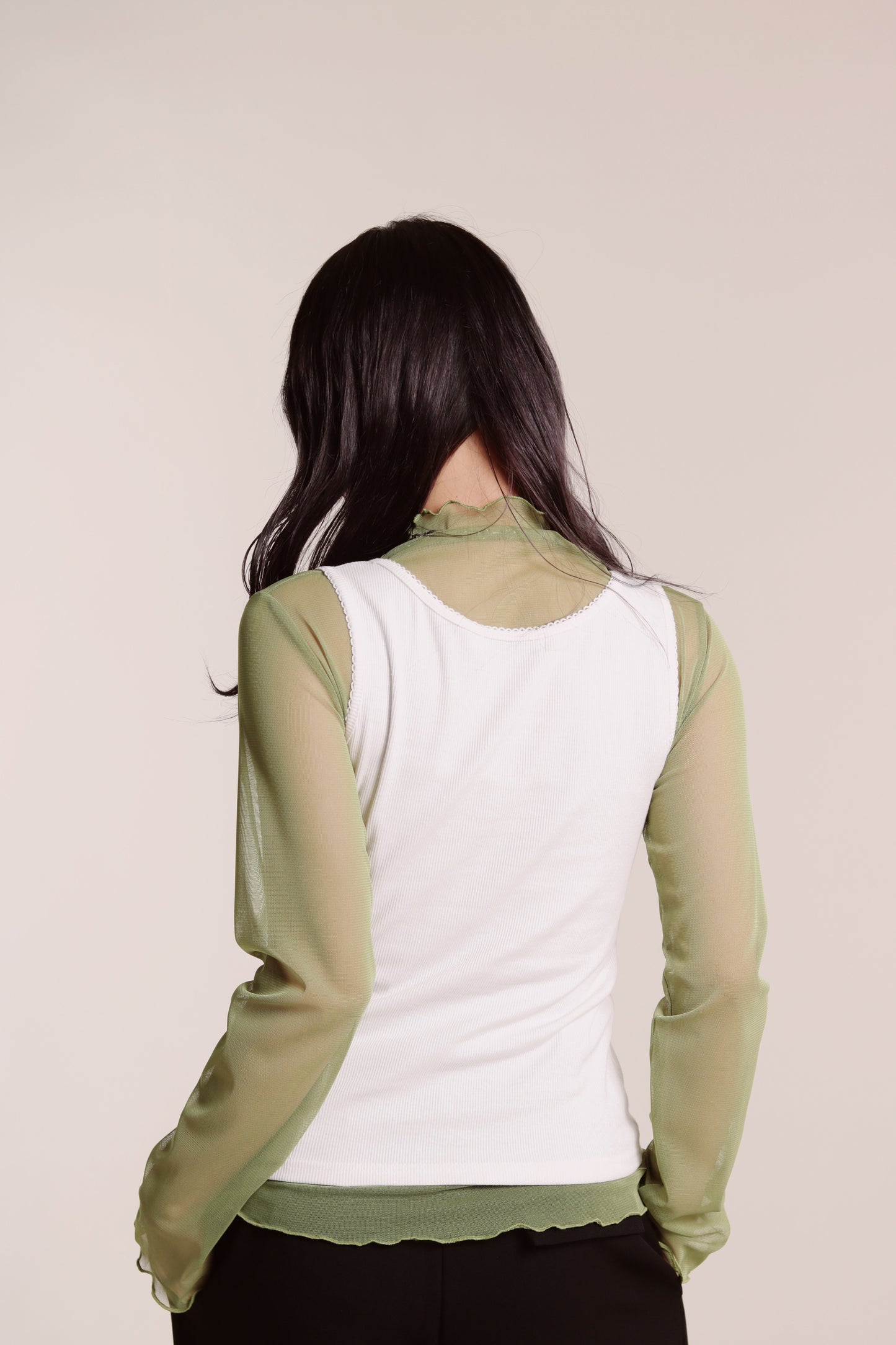 Ruffle See Through Top (Green)