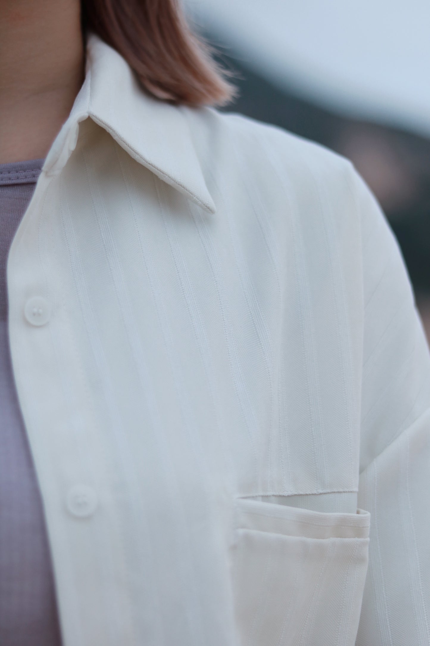 Relaxed Belt Shirt (Ivory)