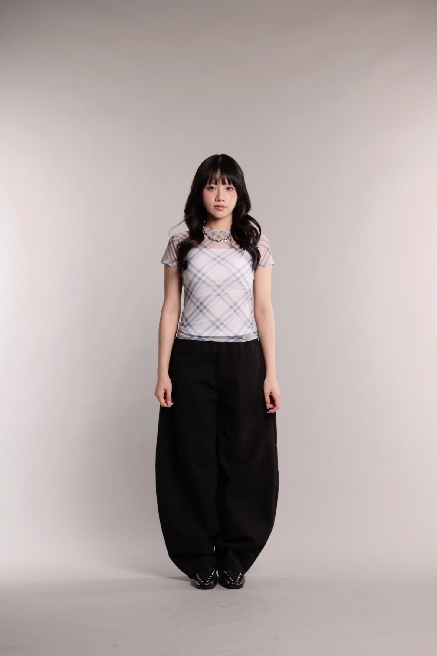 Checker Mesh Tee (Ivory)