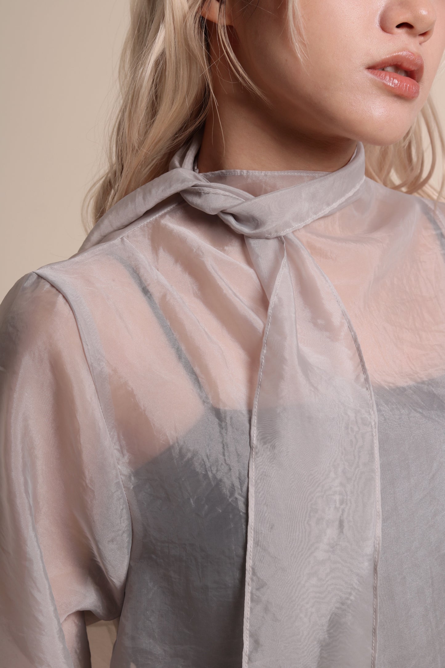 Doll See Through Blouse (Grey)