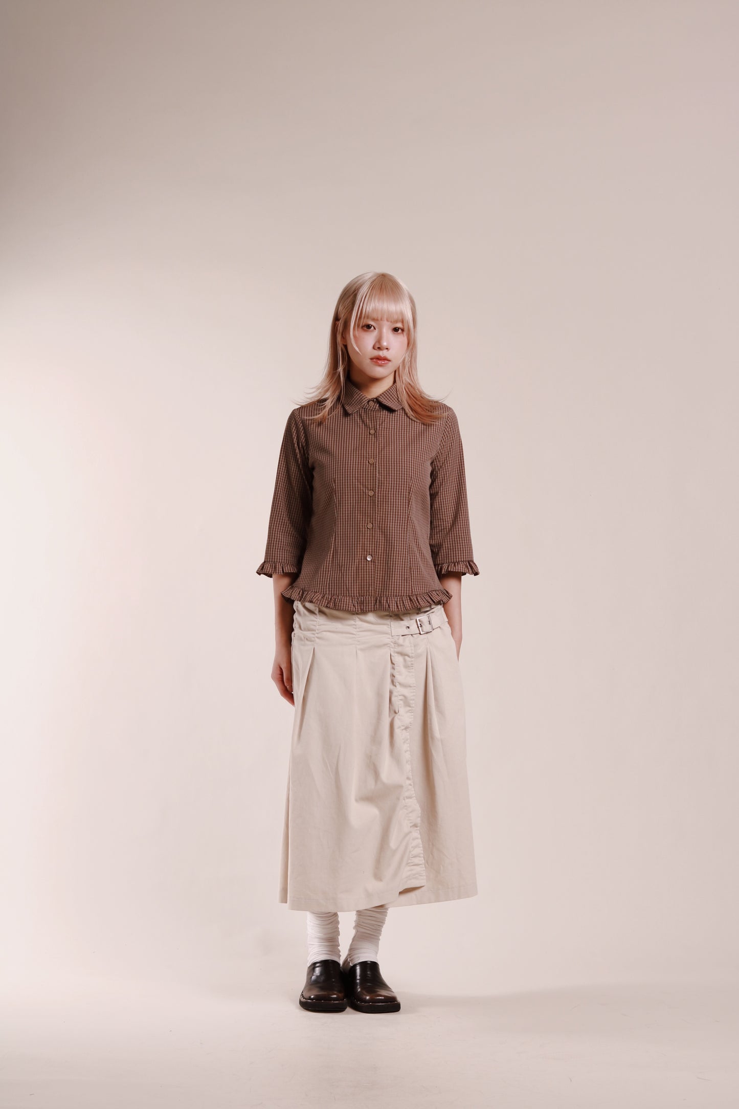 Autumn Ruffle Shirt (Brown)