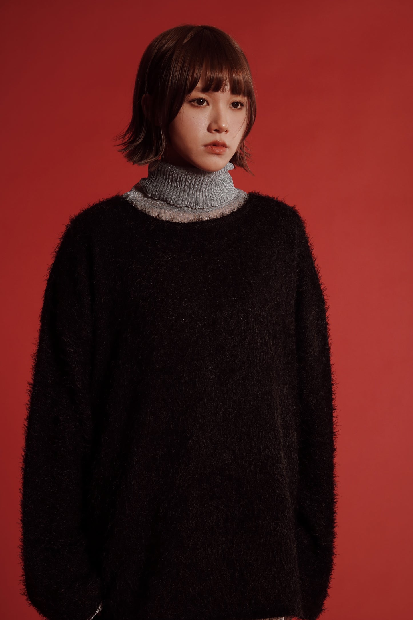Fluffy Oversize Top (Black)