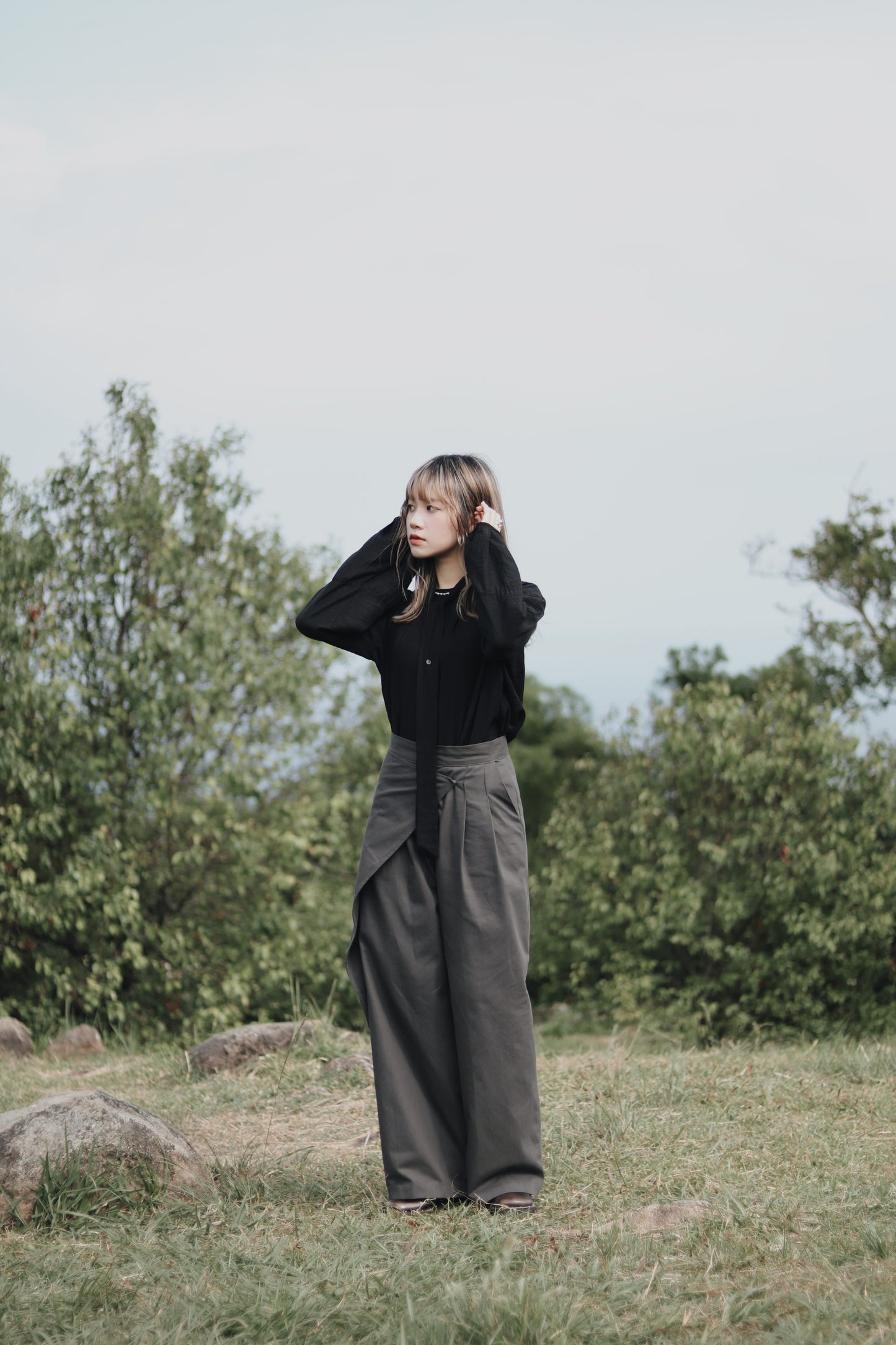 Layered Pants (Charcoal)