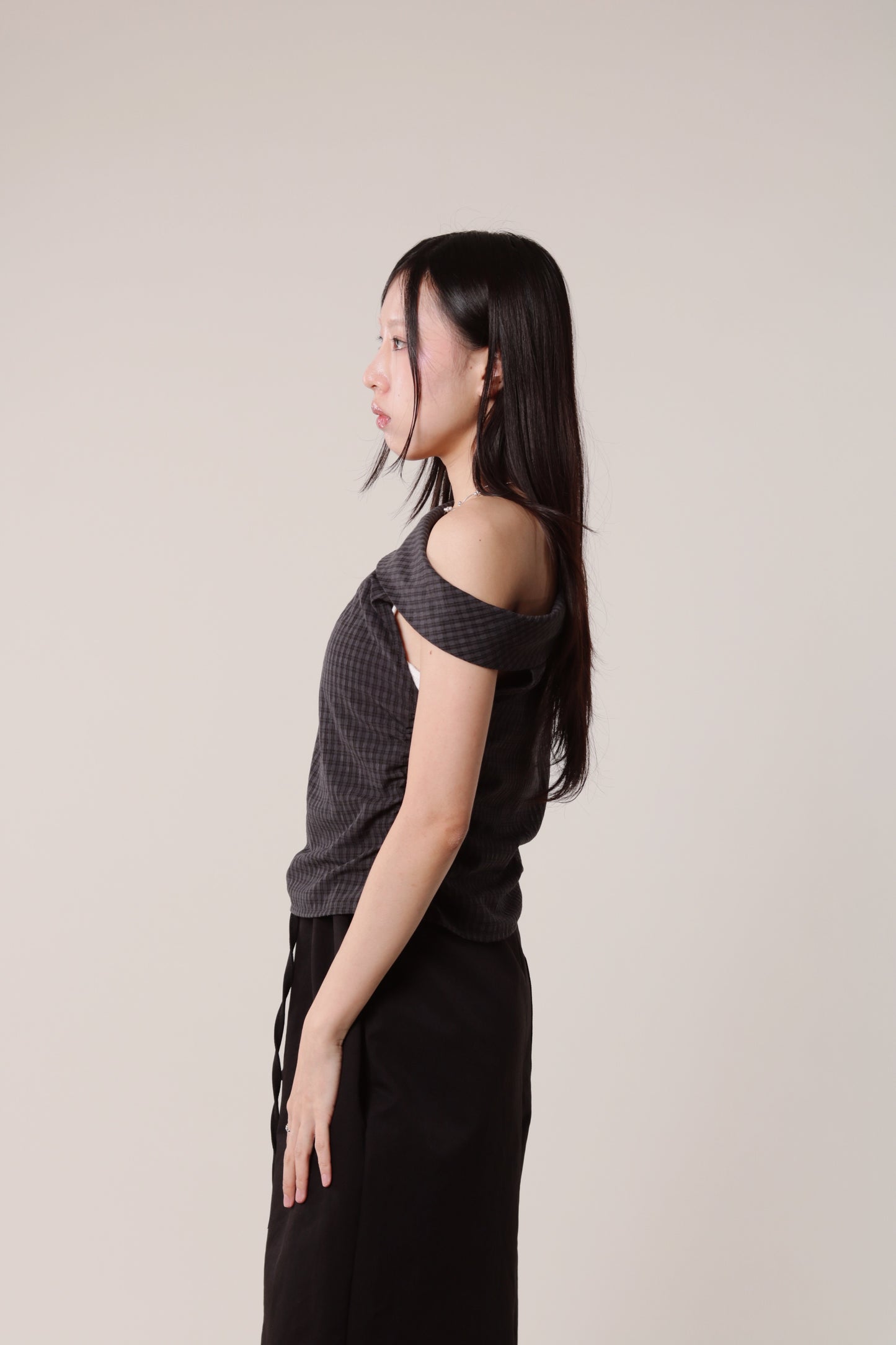 Checkered Devon Top (Black)
