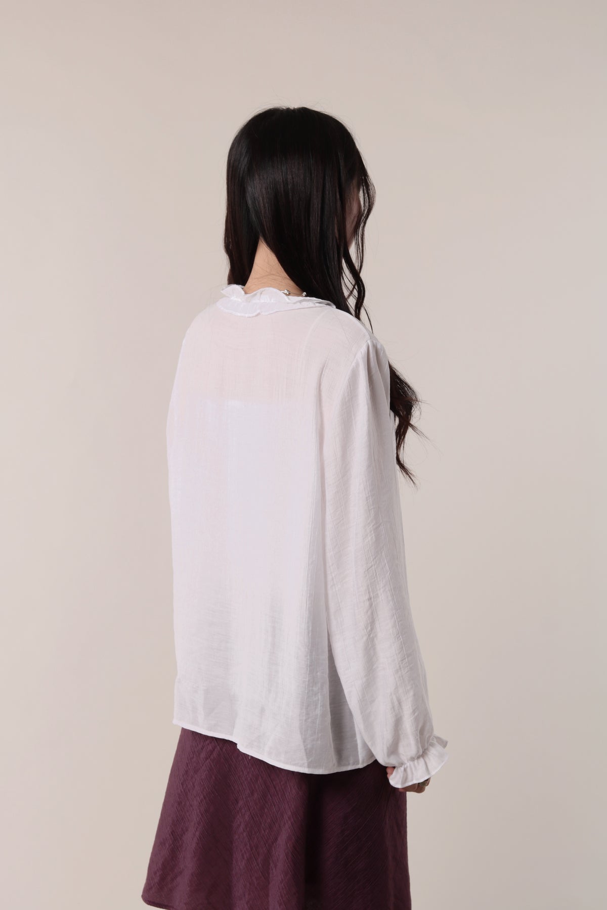 Retro Ruffle Shirt (White)