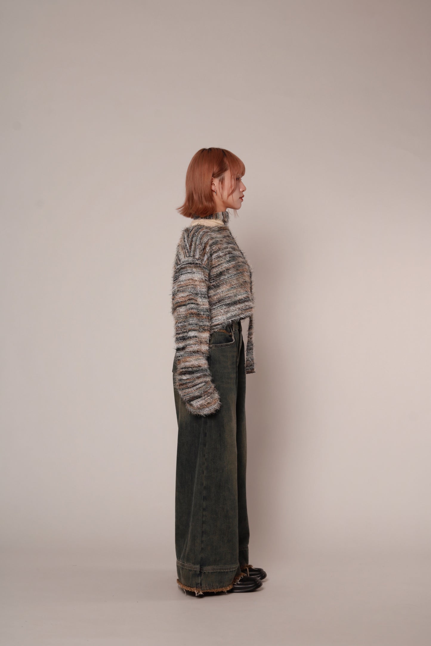 Fluffy Rainbow Sweater (Green)