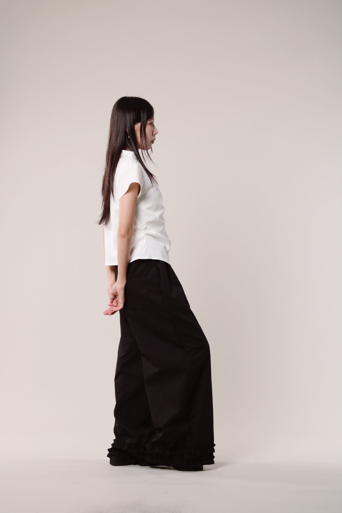 Double Ruffle Pants (Black)