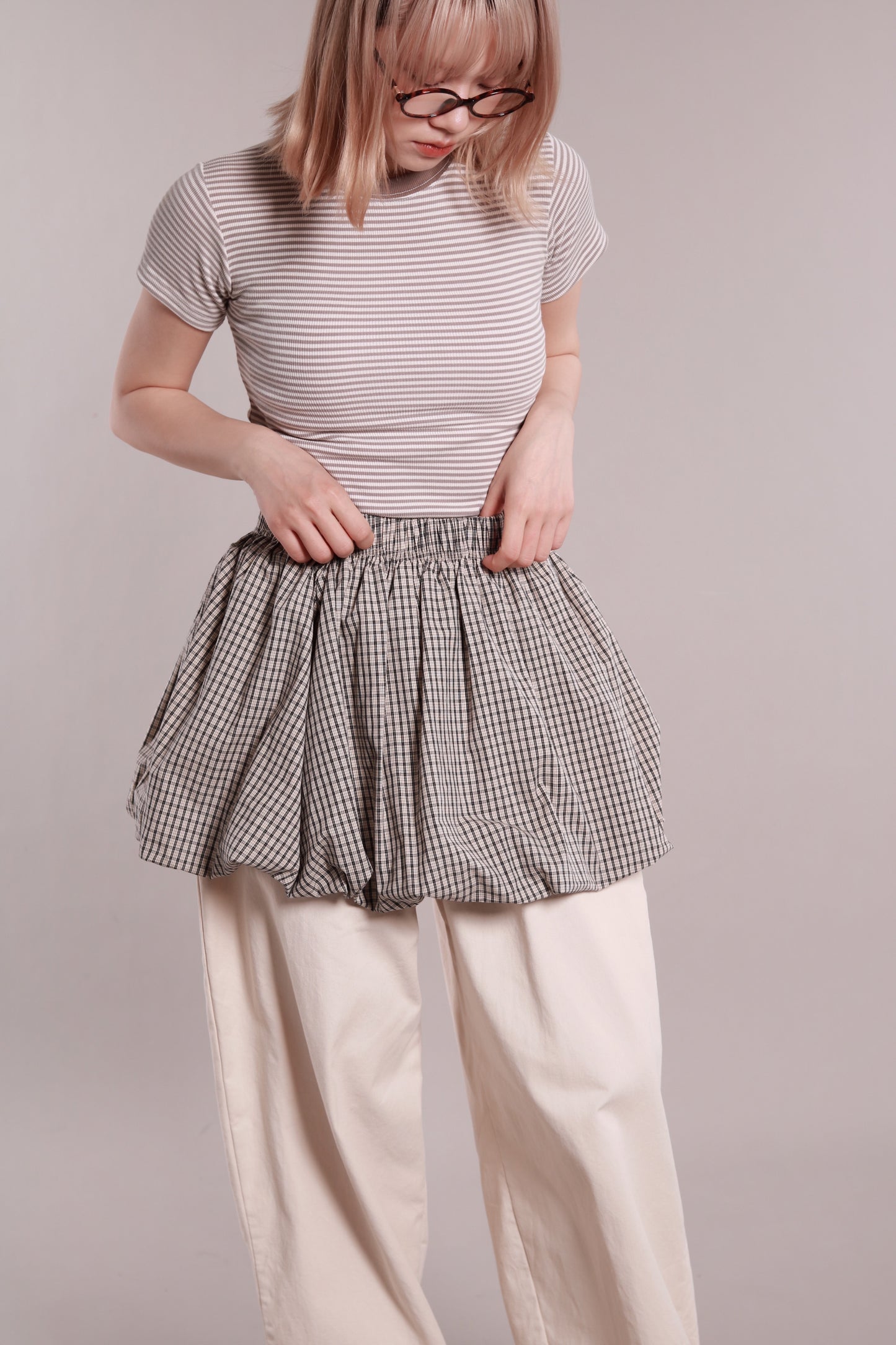 Ballon Mini Skirt (Beige)