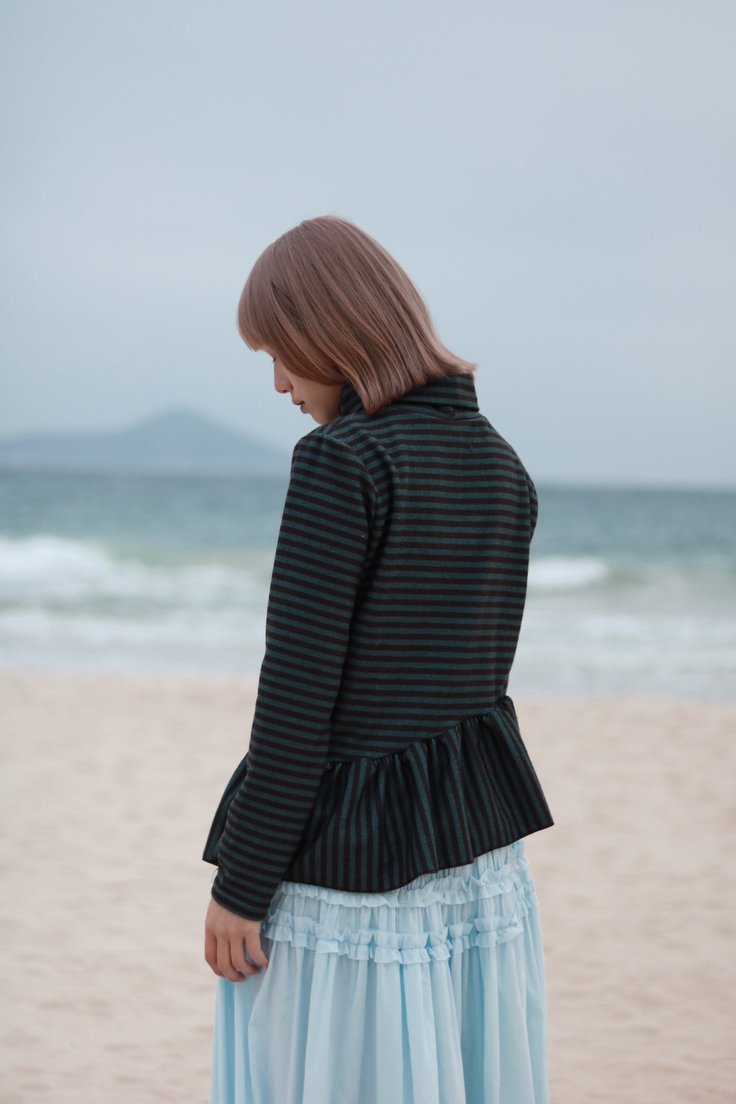 Striped Ruffle Top (Mint)