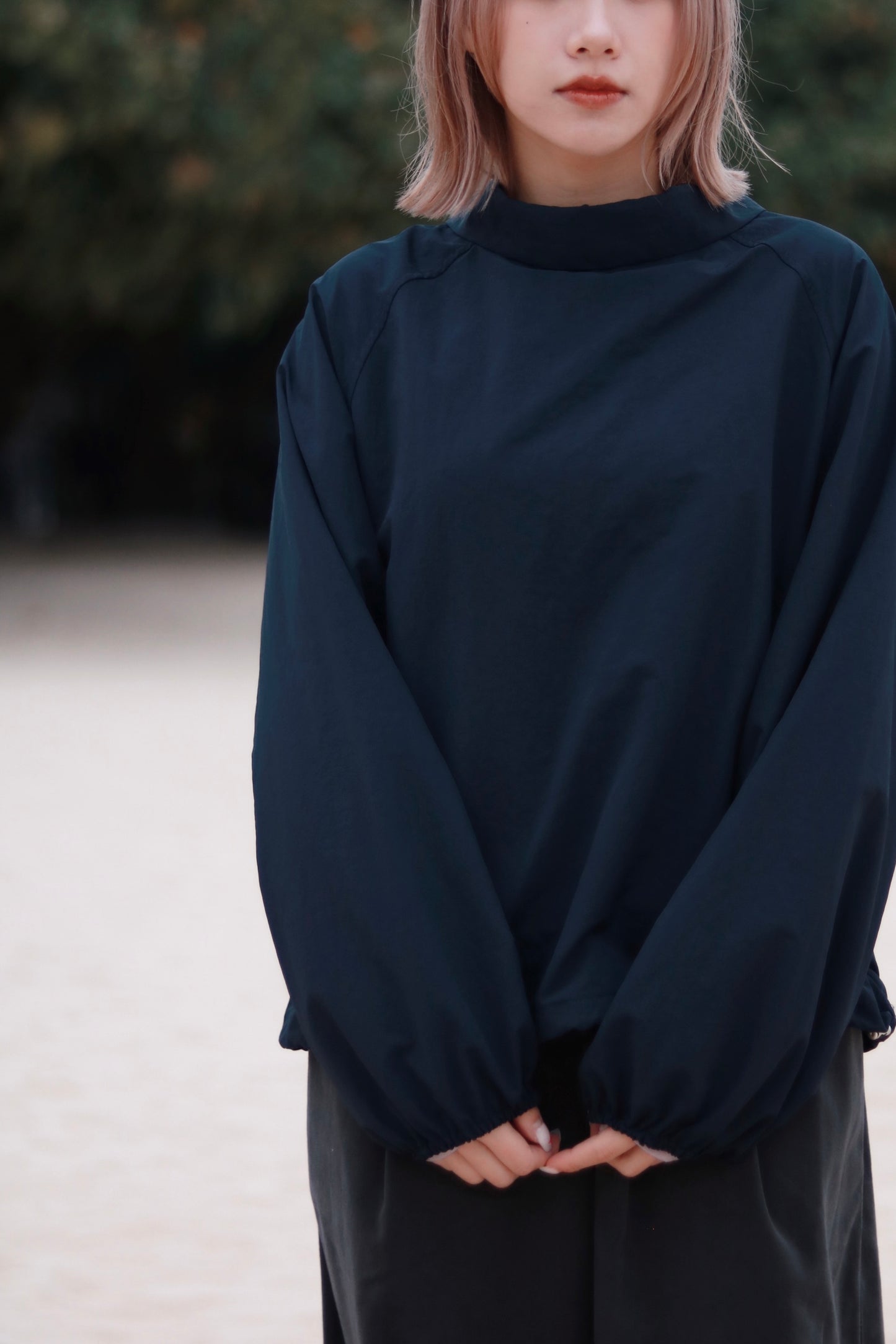Funnel Neck Top (Navy)