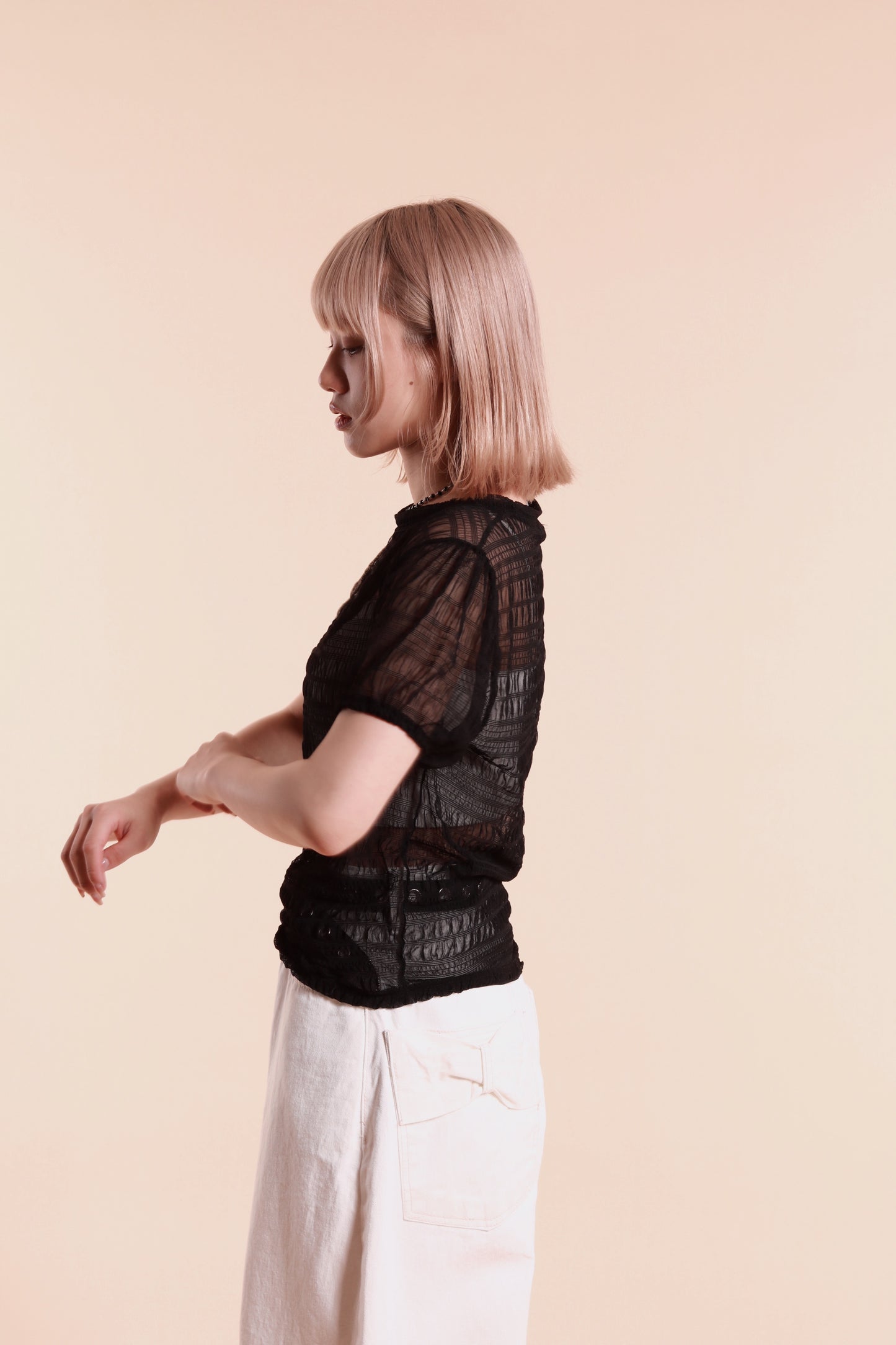 Little Puff See Through Top (Black)