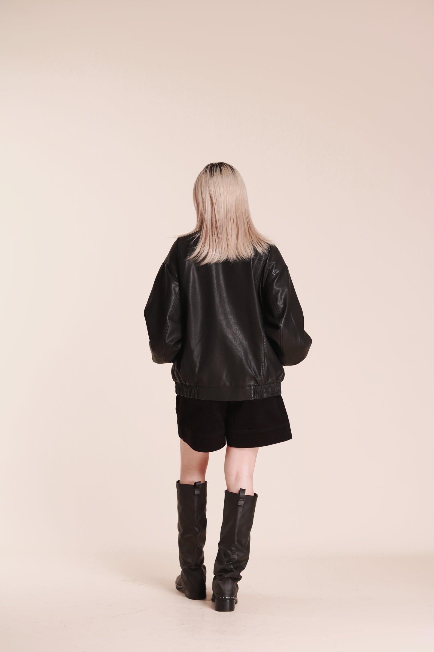 Oversized Leather Jacket (Black)