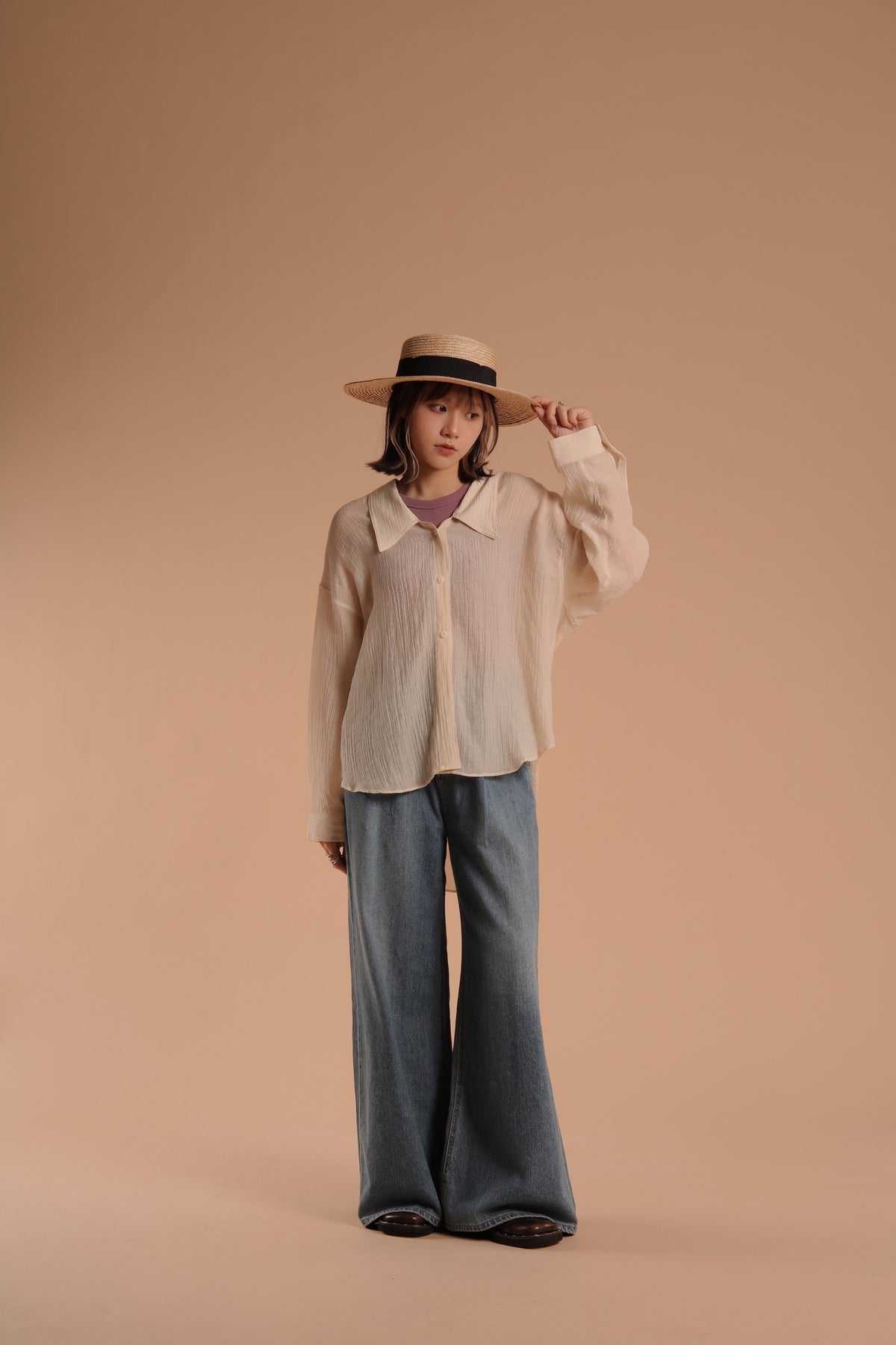 Vintage Linen Shirt (Beige)