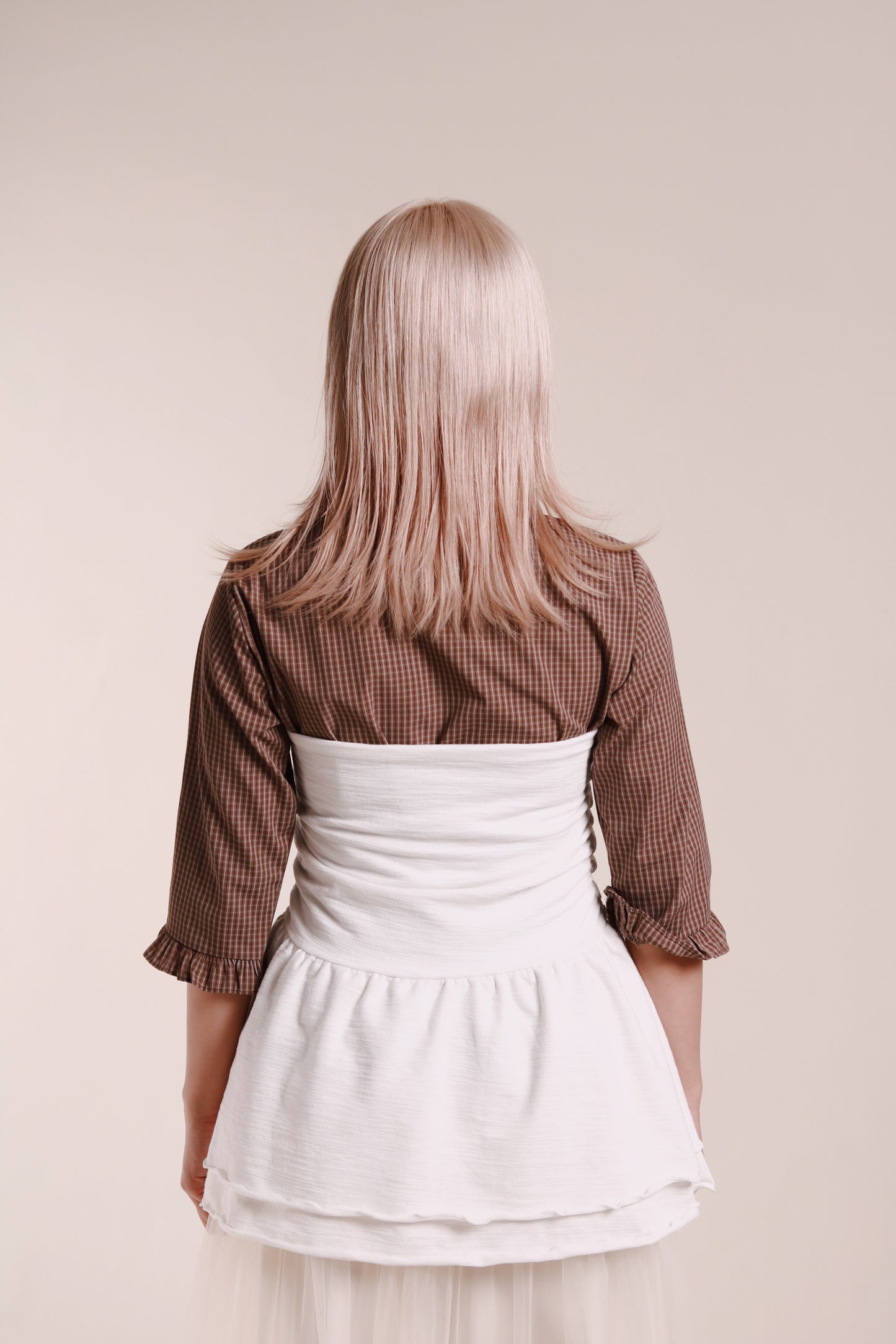 Ruffle Tube Mini Dress (White)