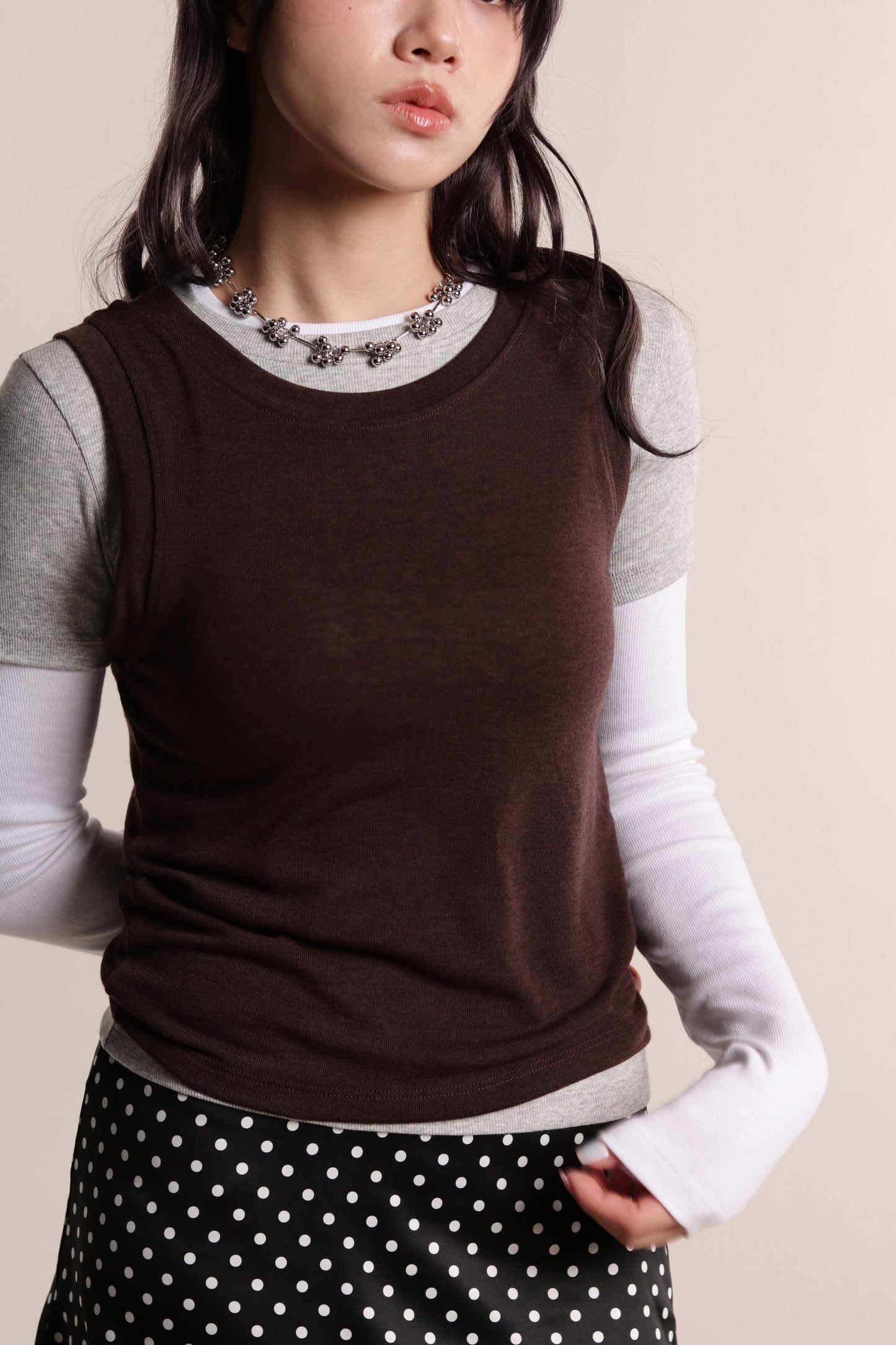 Aria Layered Top (Brown)