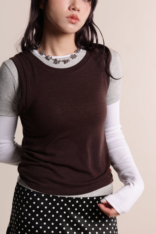 Aria Layered Top (Brown)