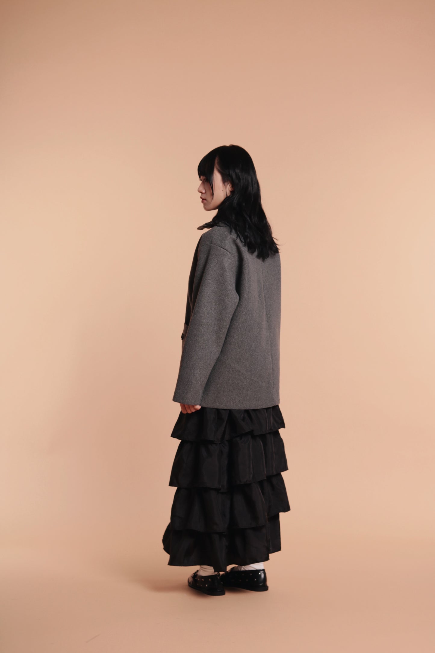 Ruffle Tiered Skirt (Black)