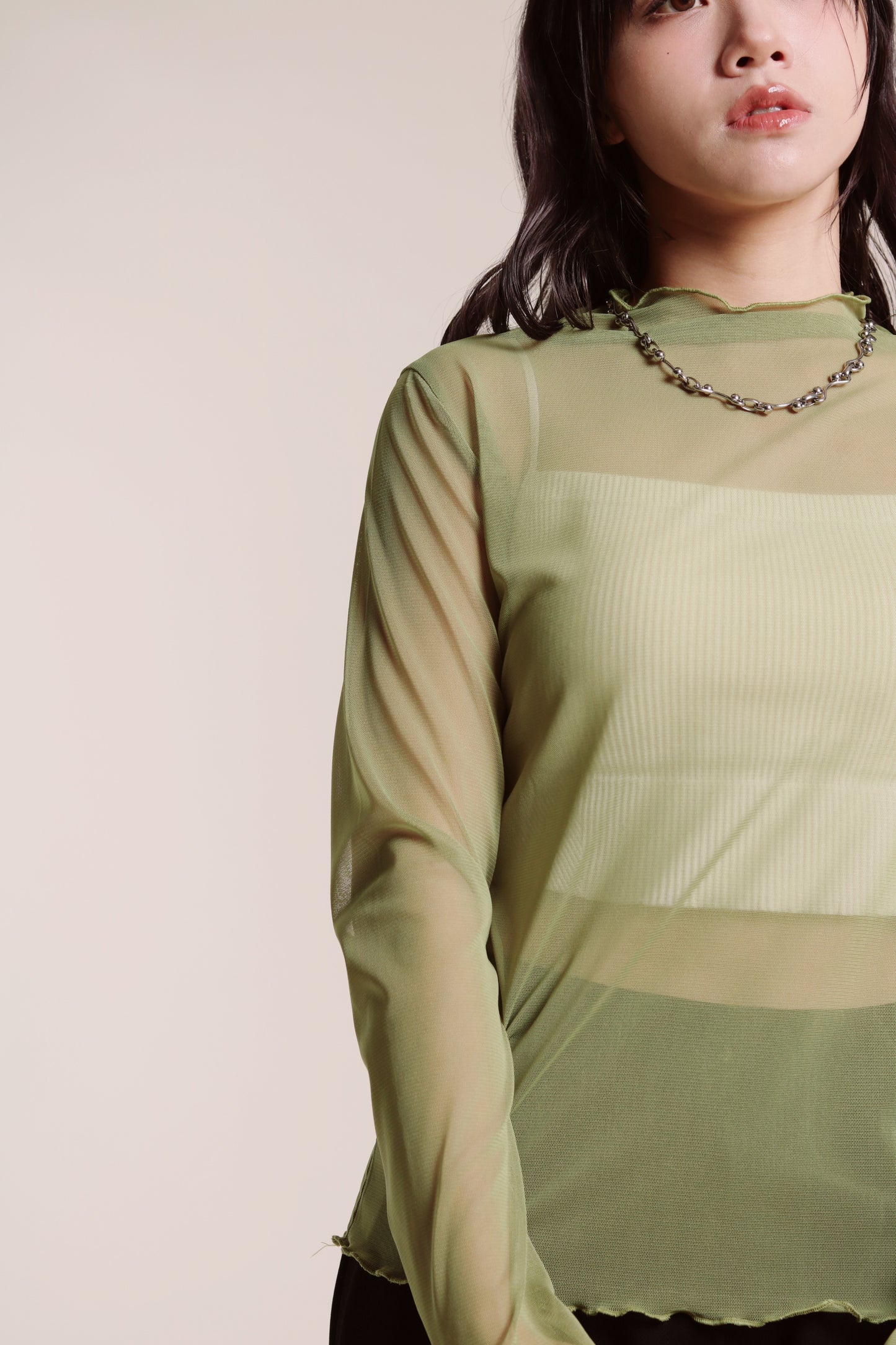 Ruffle See Through Top (Green)