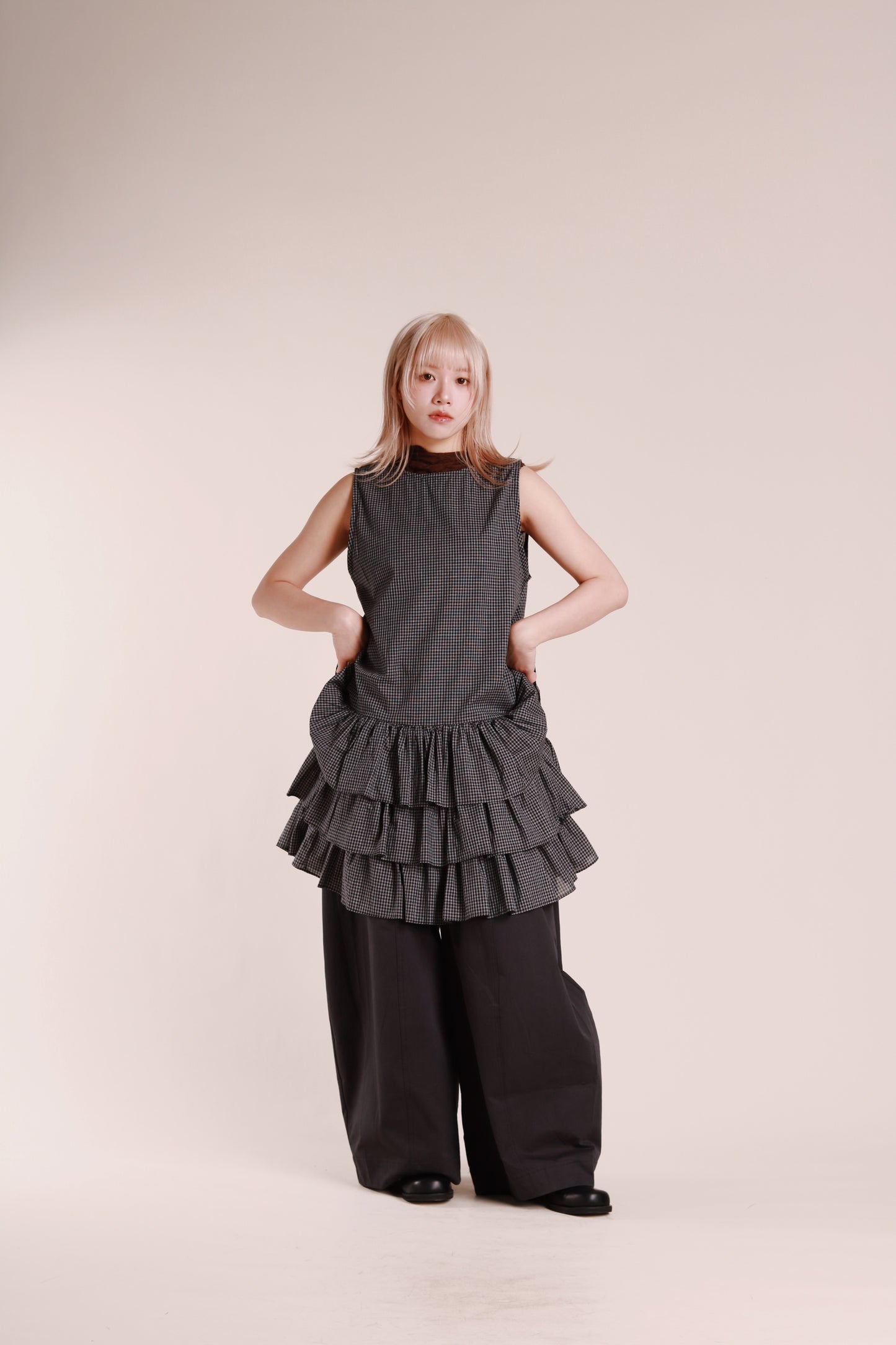 Layered Ruffle Dress (Black)