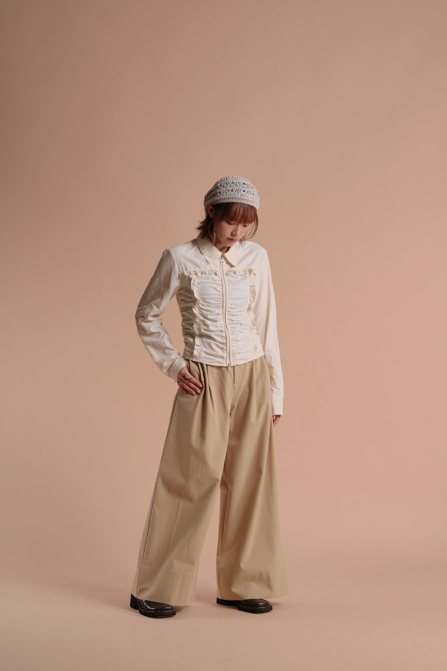 Gathered Ruffle Jacket (Ivory)