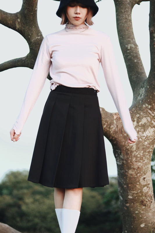 Doll Pleated Mini Skirt (Black)