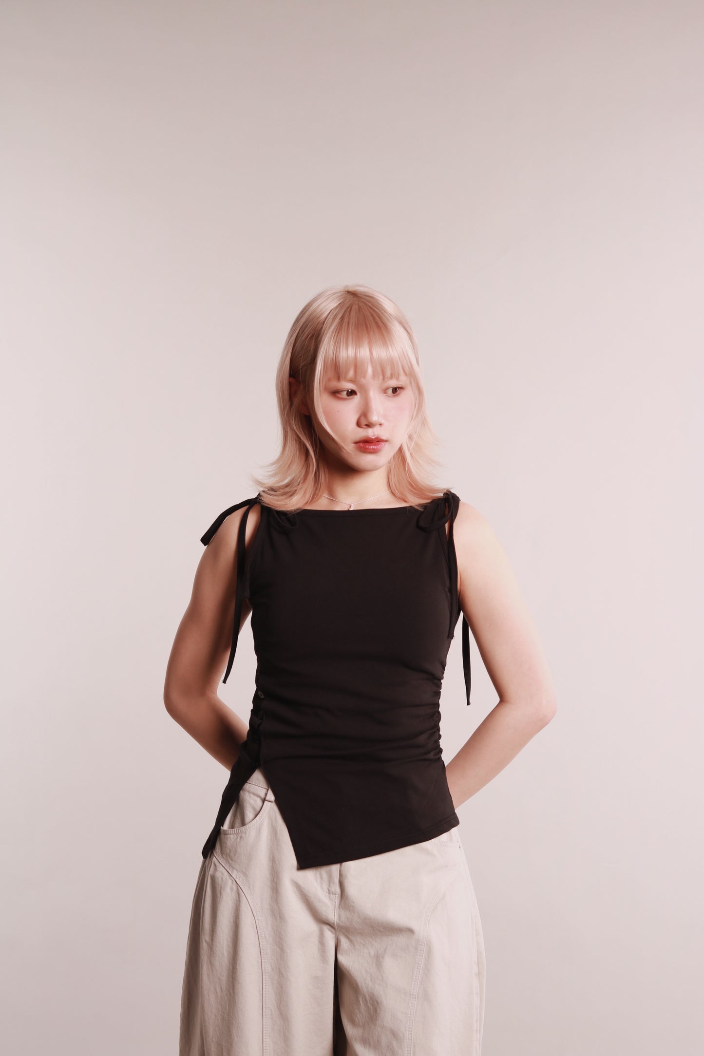 Side Cut Dance Top (Black)