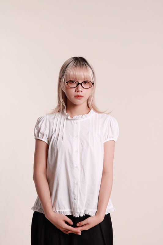 Puff Sleeve Blouse (White)