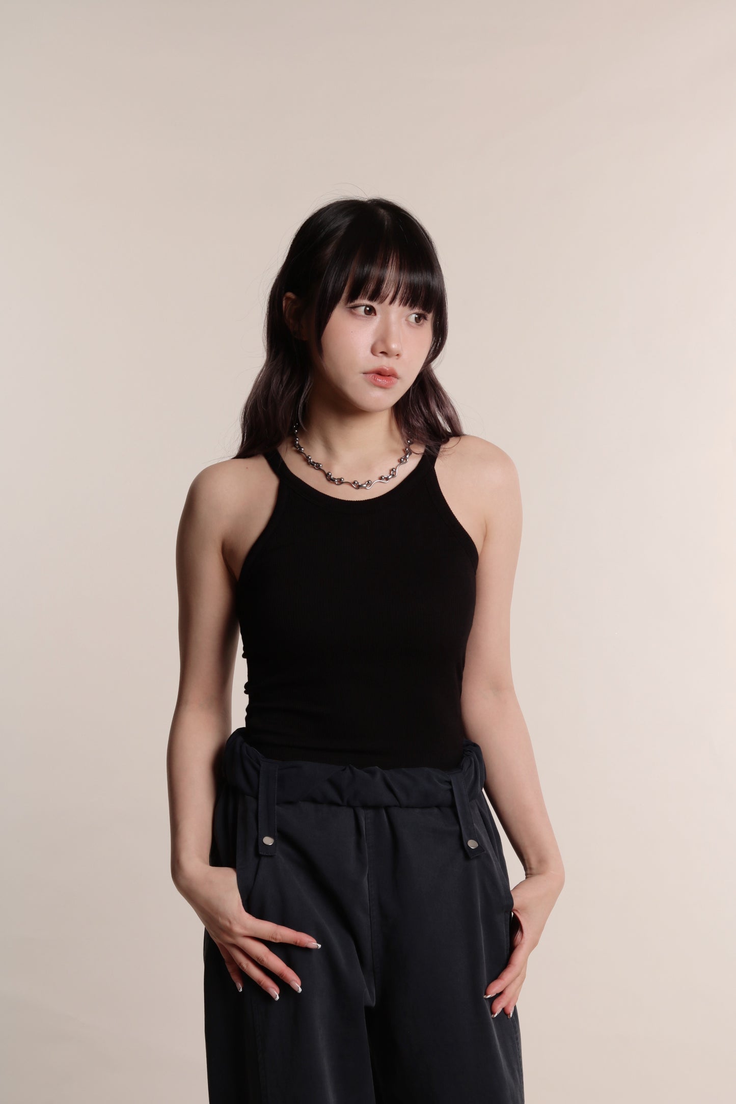 Ribbed Slim Bra Top (Black)