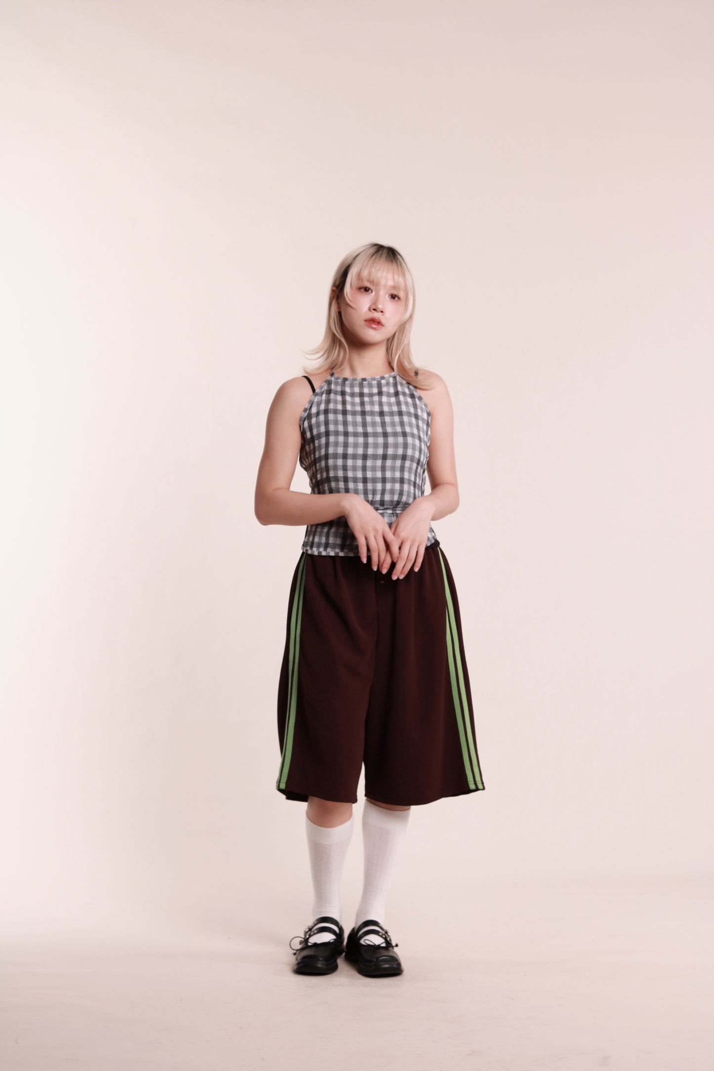 Checkered Halter Top (Black)