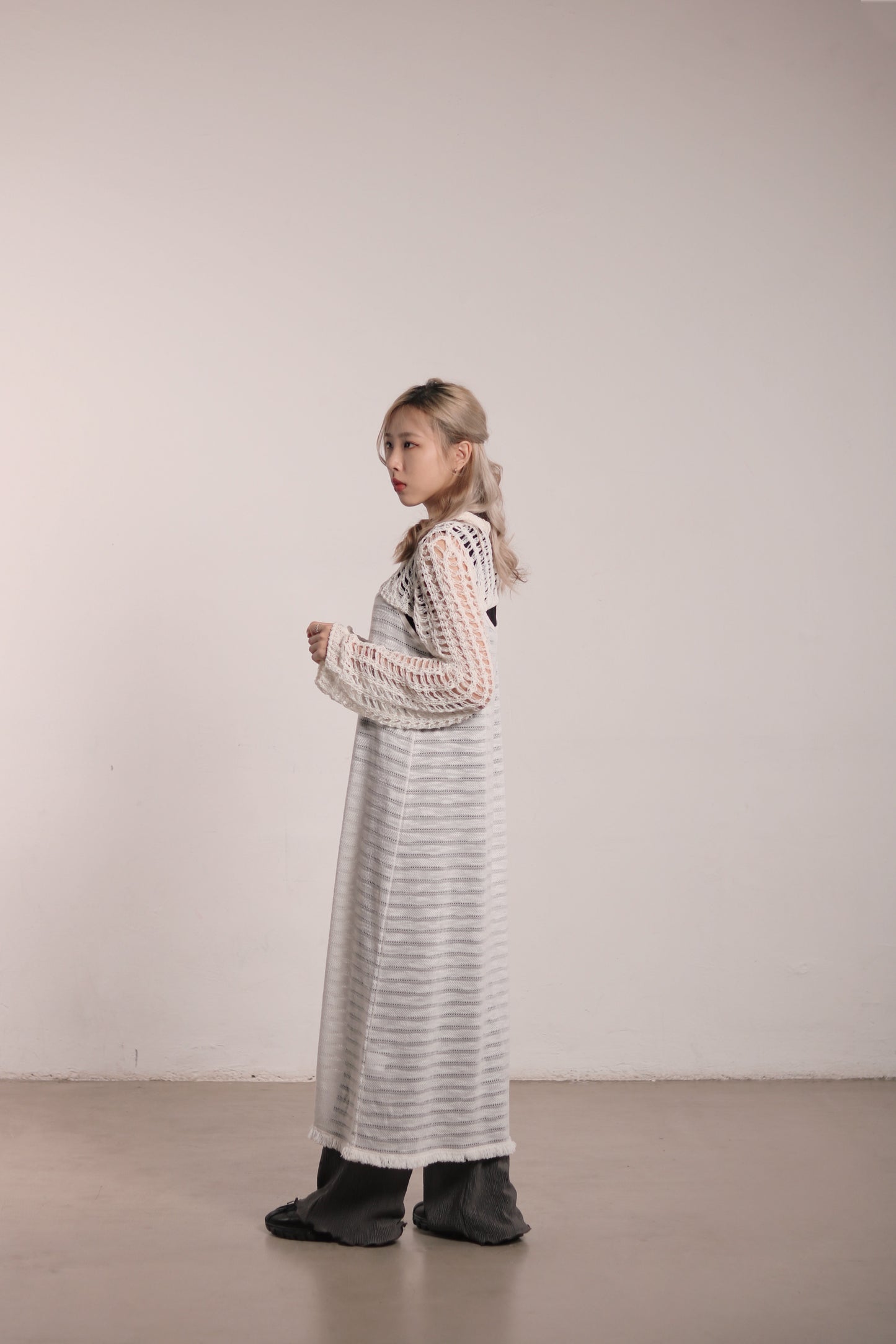 Net Crop Top (White)