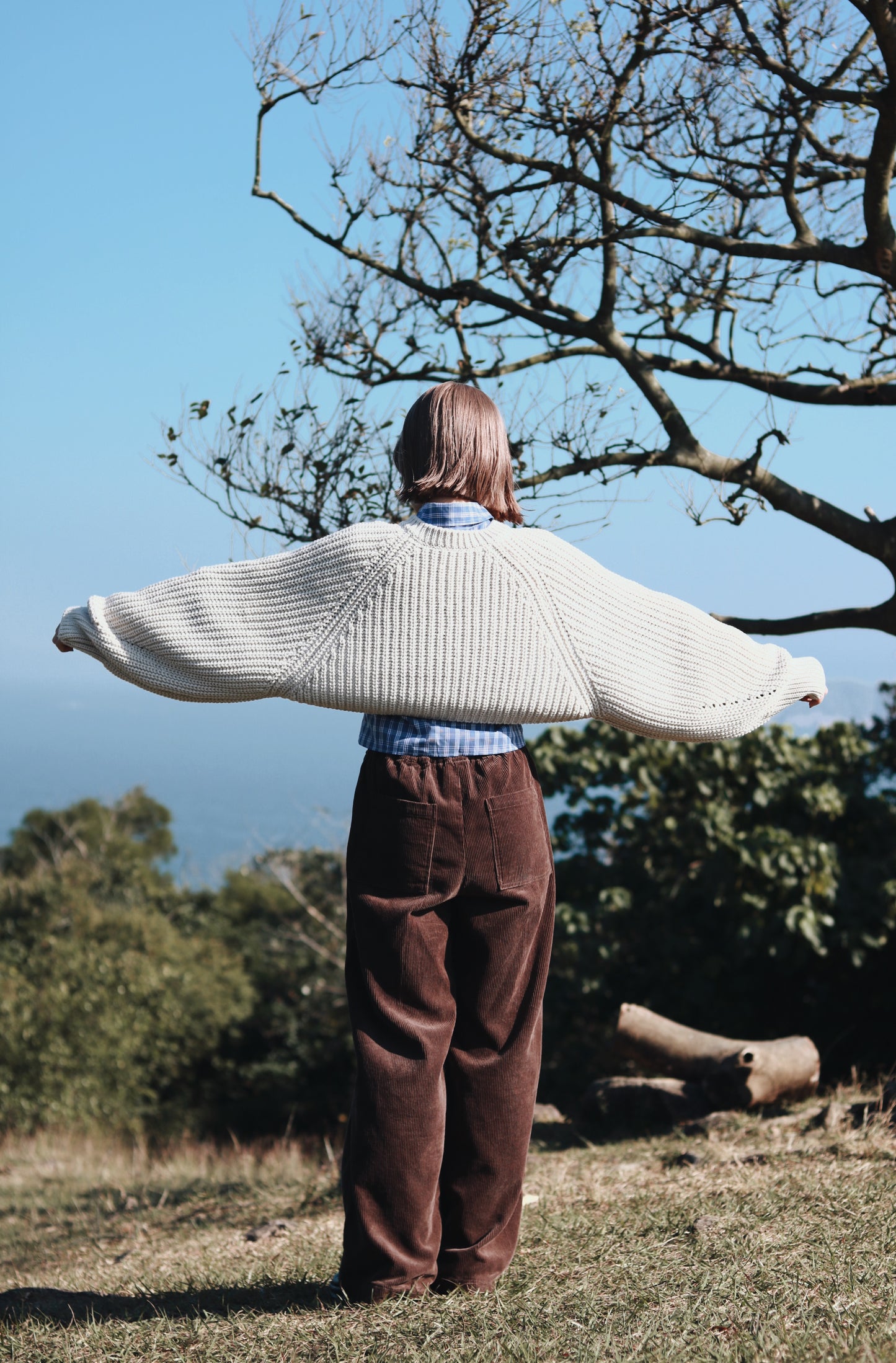 Puff Sleeve Cardigan (Ivory)