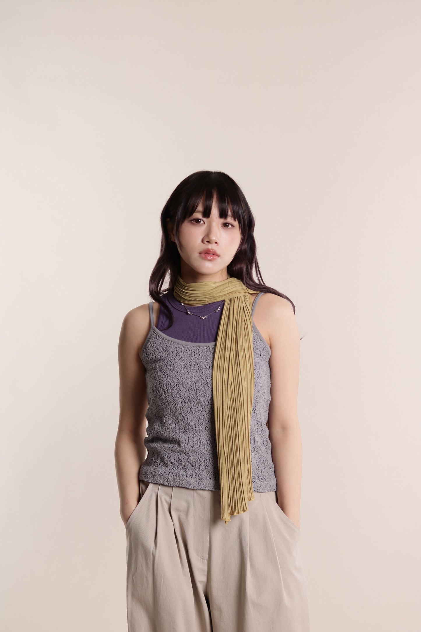 Mesh Sleeveless Top (Grey)