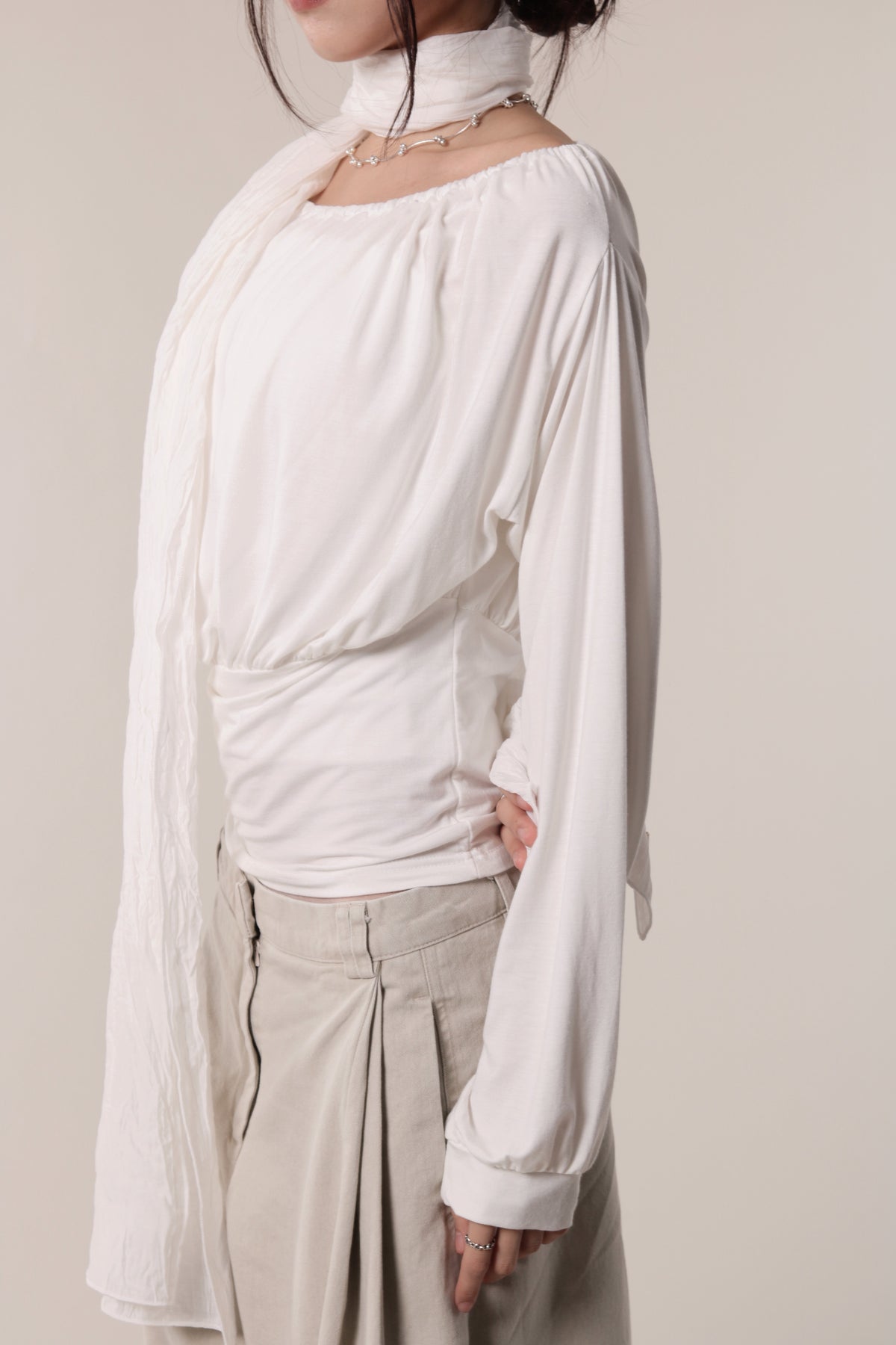 Luna Gathered Top (Ivory)