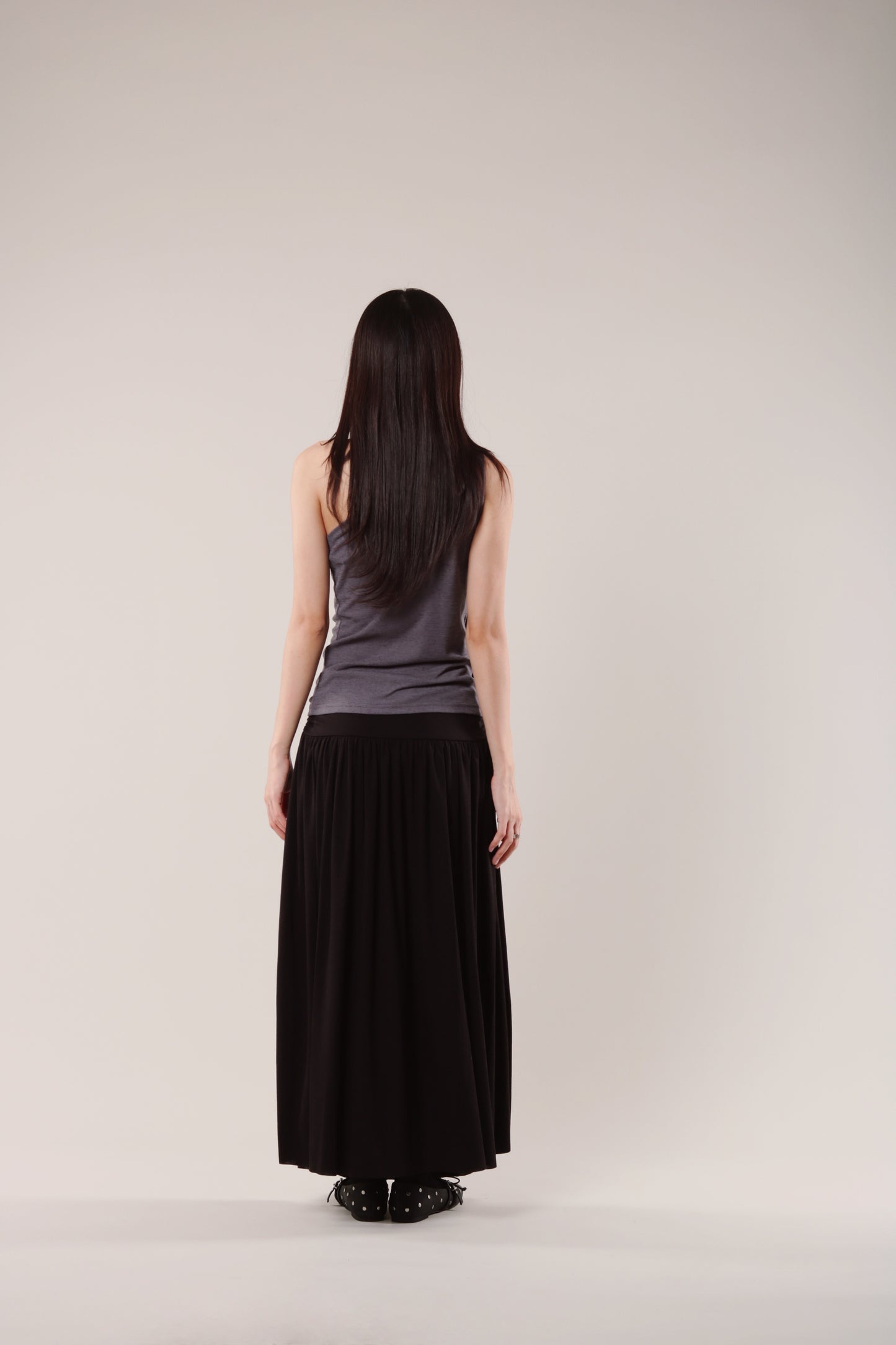Linen Scarf Top (Charcoal)