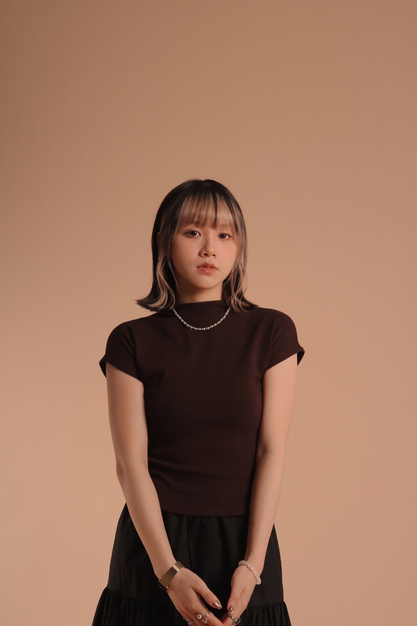 Cap Sleeve Tee (Brown)