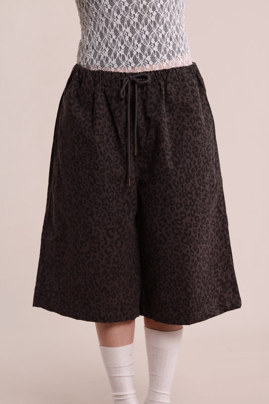Leopard Shorts (Charcoal)
