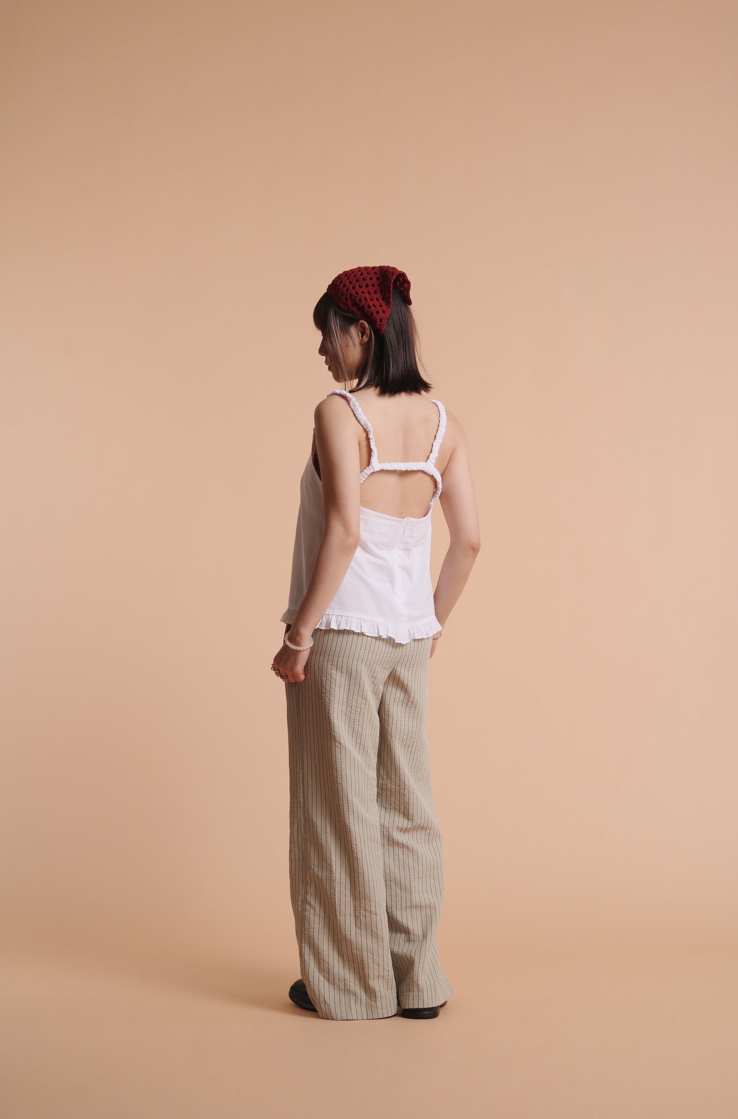 Cut Out Sleeveless Top (White)