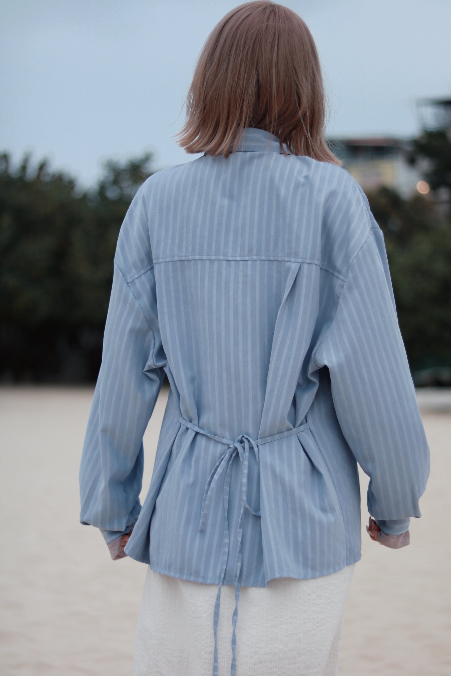 Relaxed Belt Shirt (Blue)