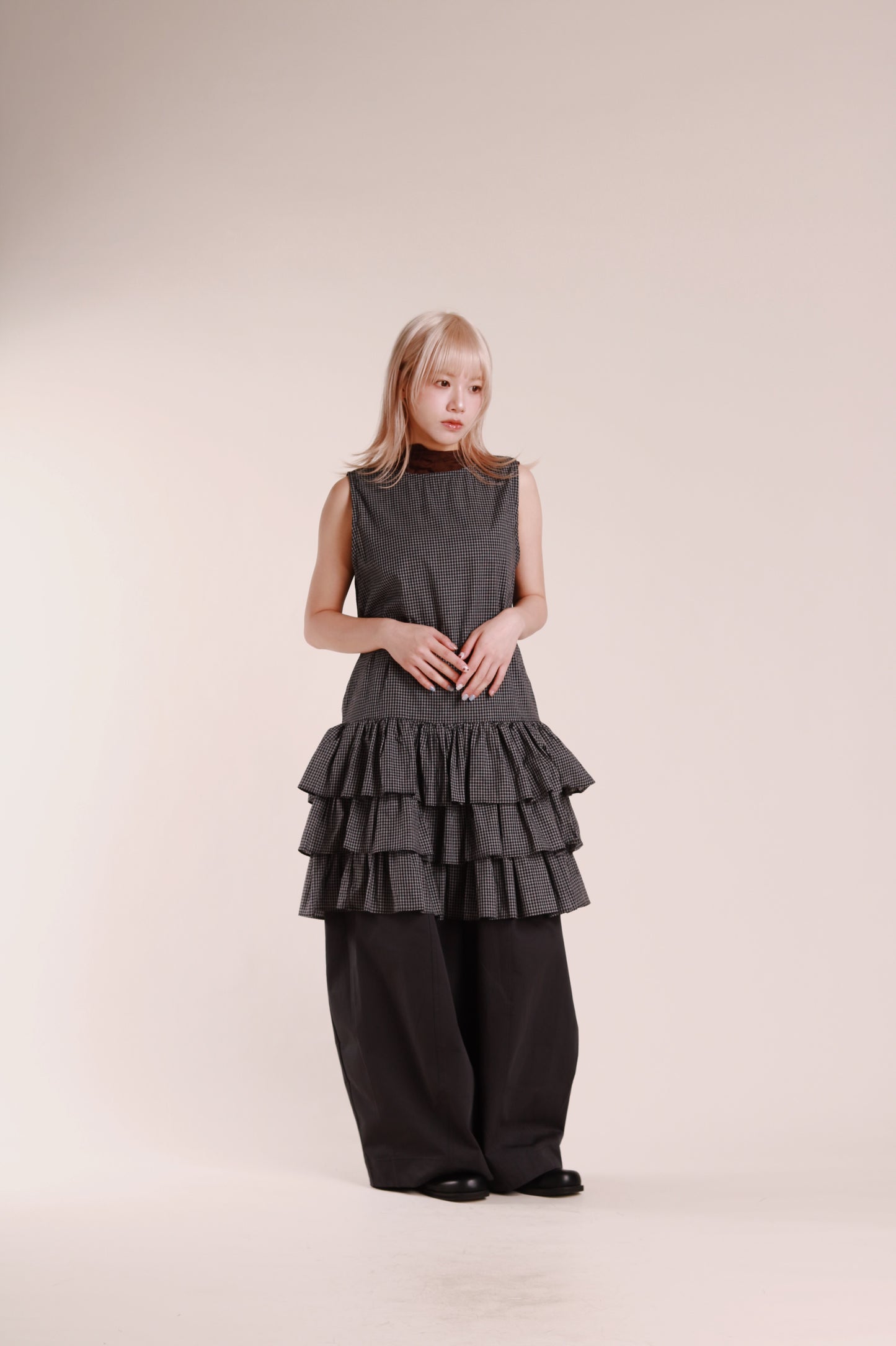 Layered Ruffle Dress (Black)