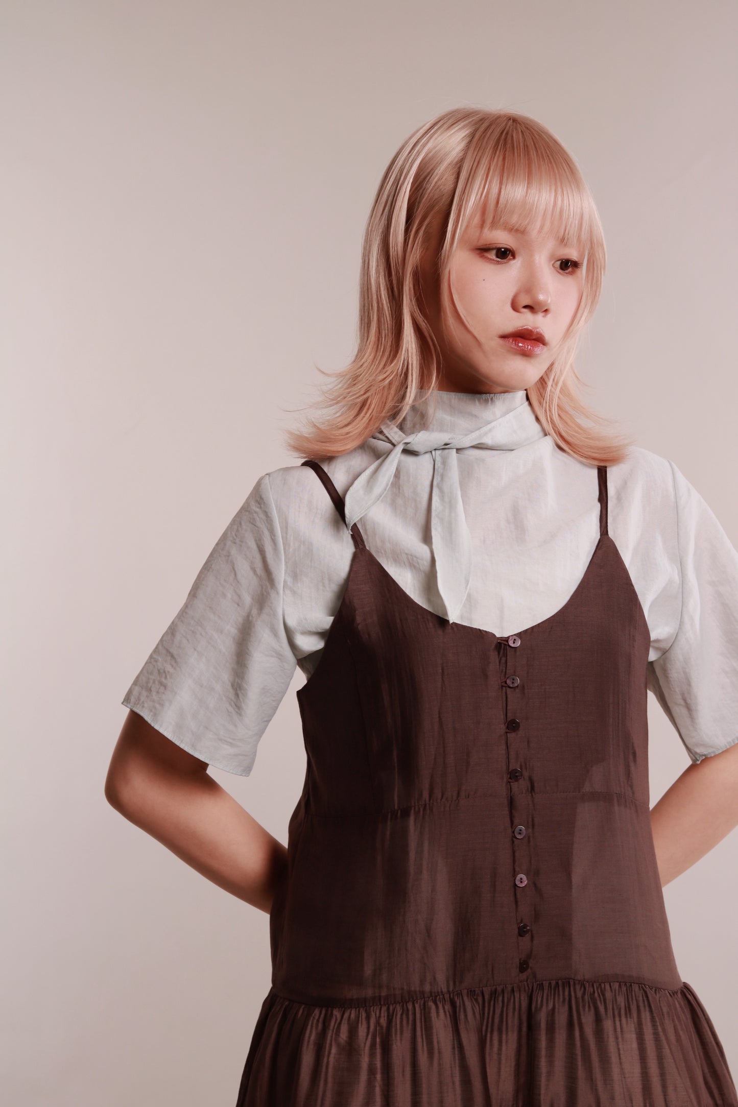 See Through Tie Top (Sky)