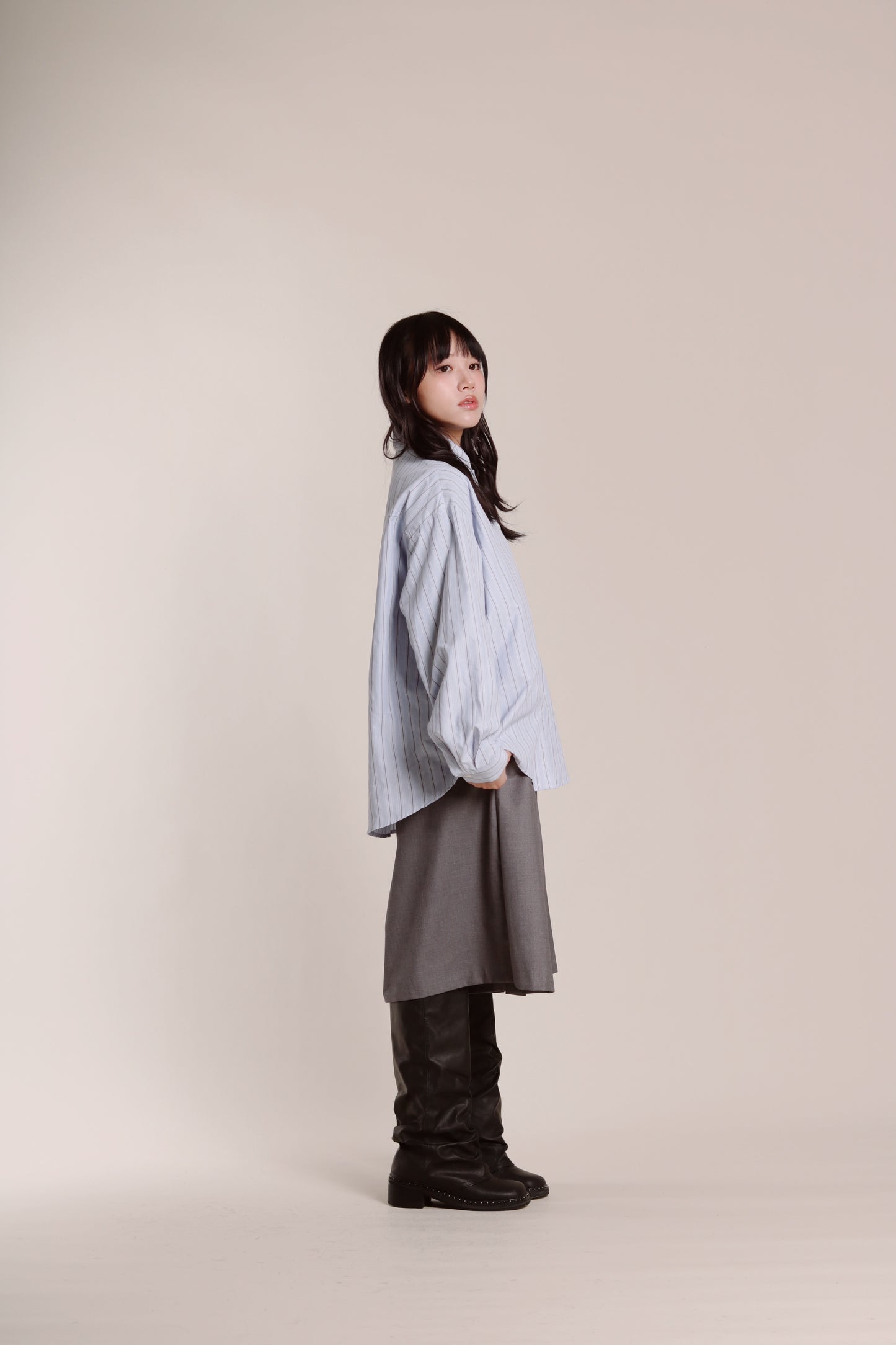 Layered Pleat Shorts (Grey)