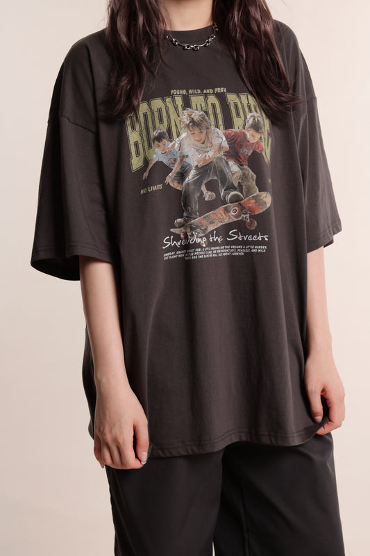 Born To Ride Tee (Charcoal)
