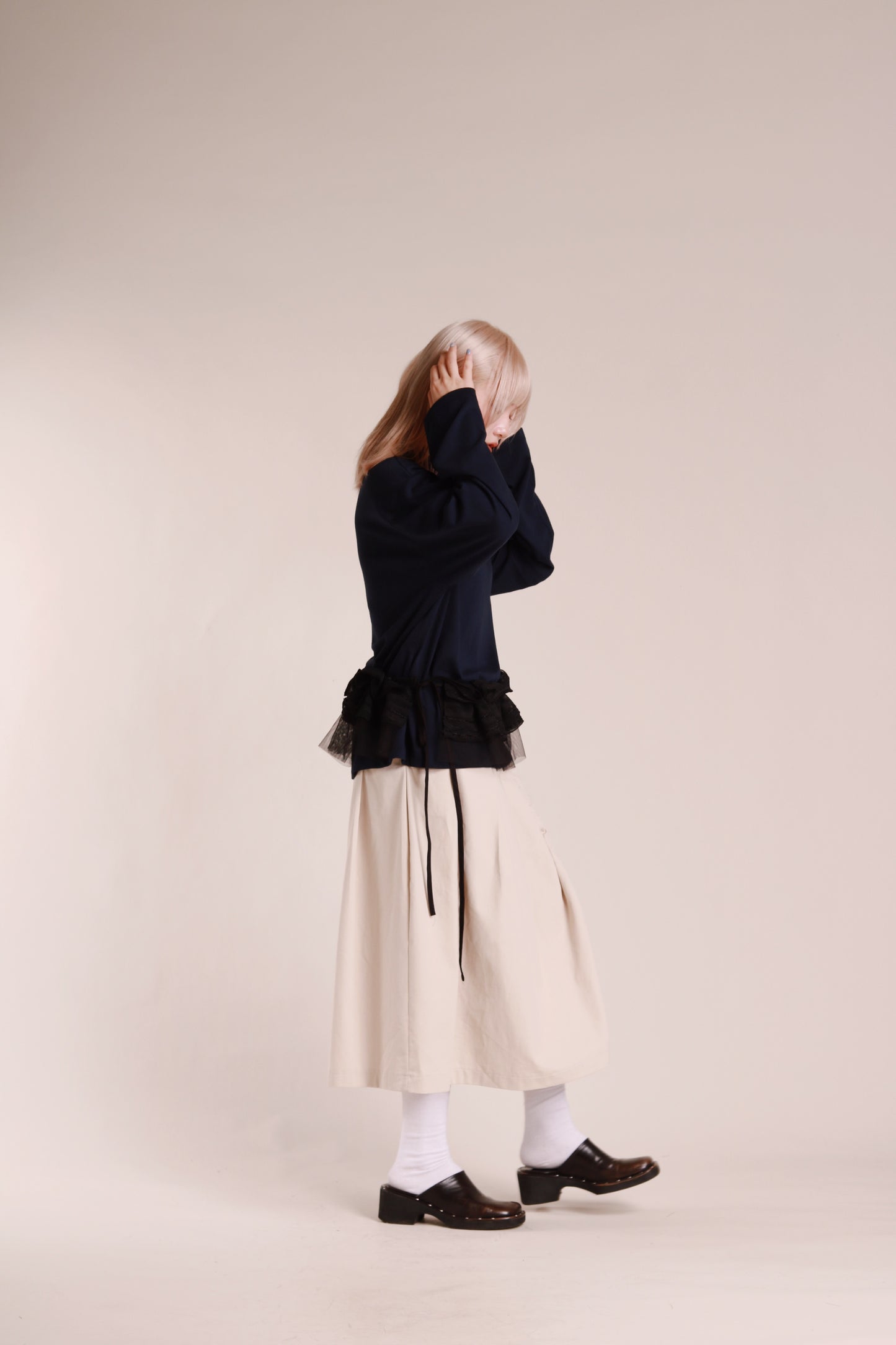 Doll Buckle Skirt (Beige)