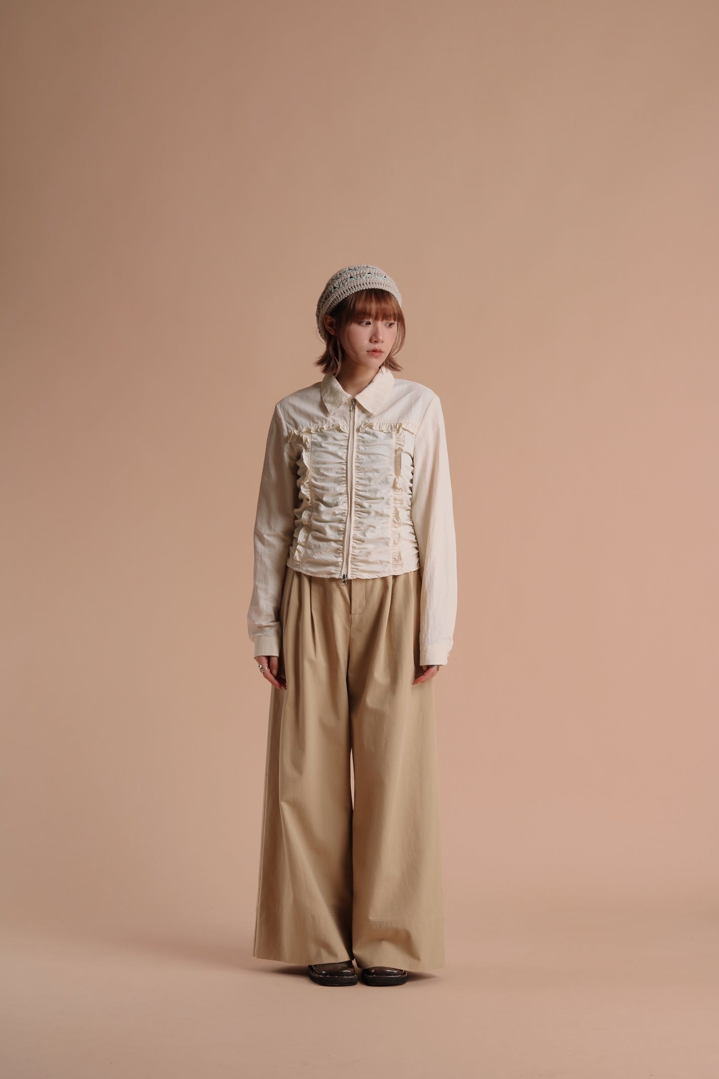 Gathered Ruffle Jacket (Ivory)