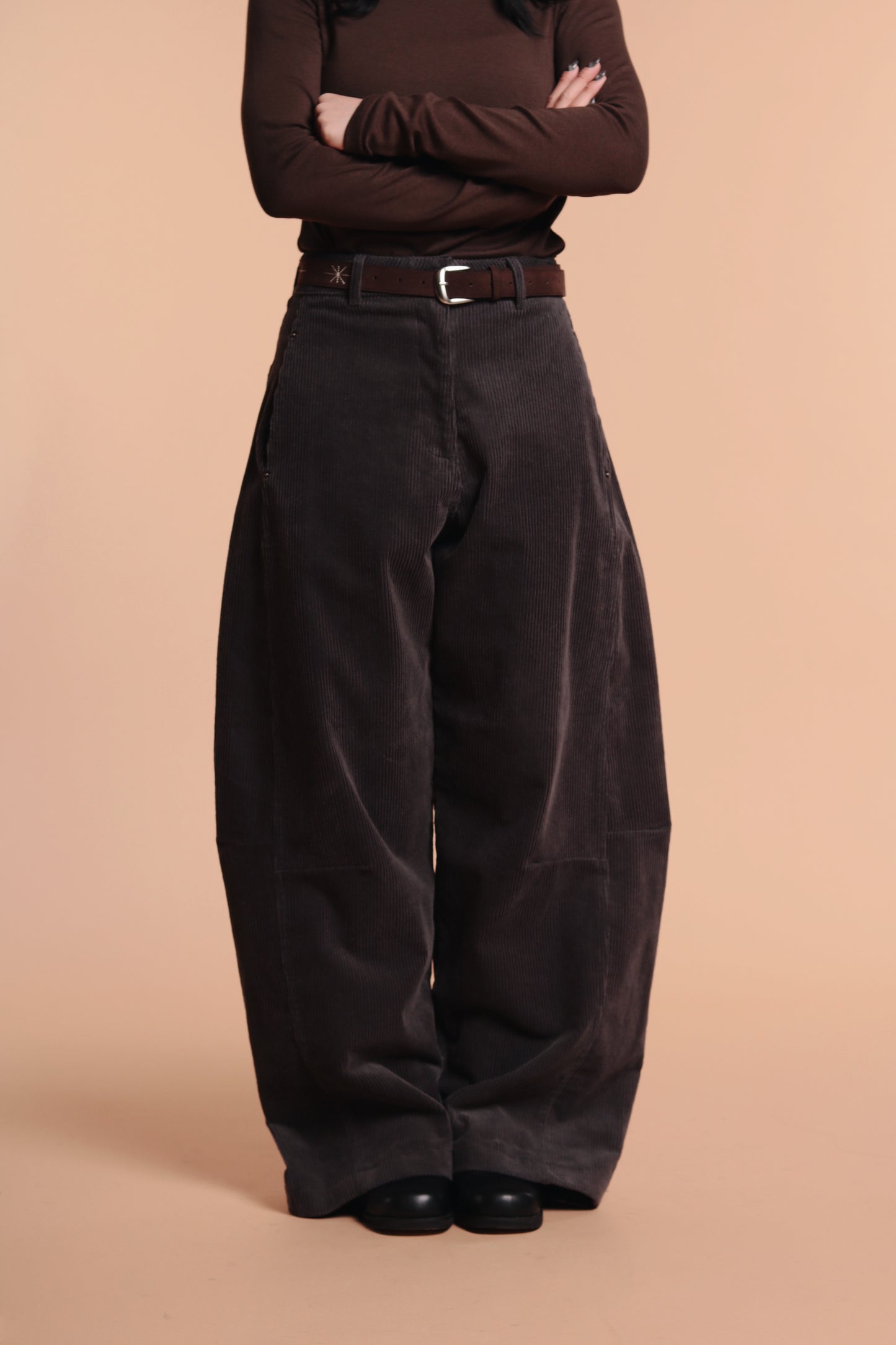 Marie Corduroy Pants (Charcoal)